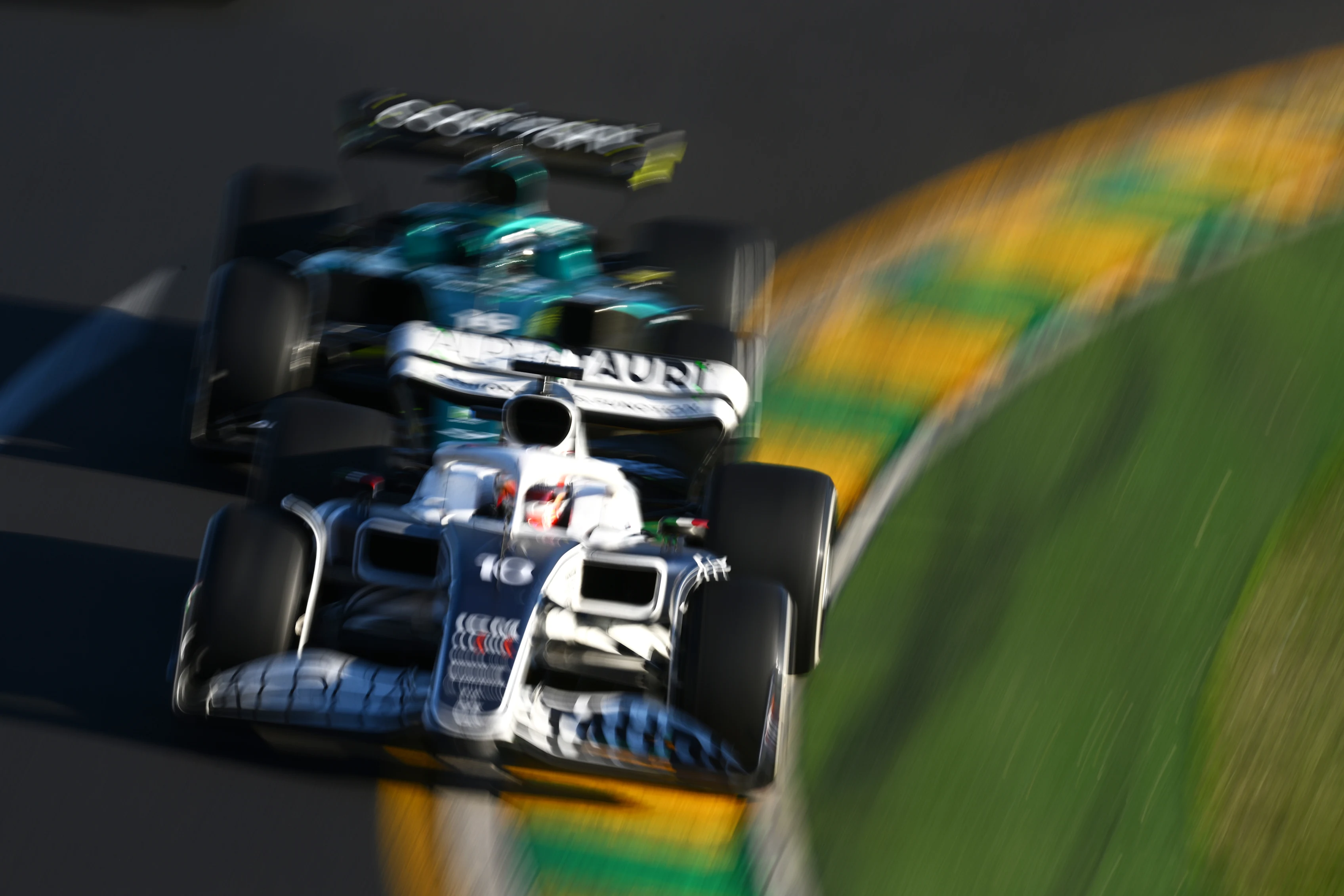 MELBOURNE, AUSTRALIA - APRIL 10: Pierre Gasly of France driving the (10) Scuderia AlphaTauri AT03