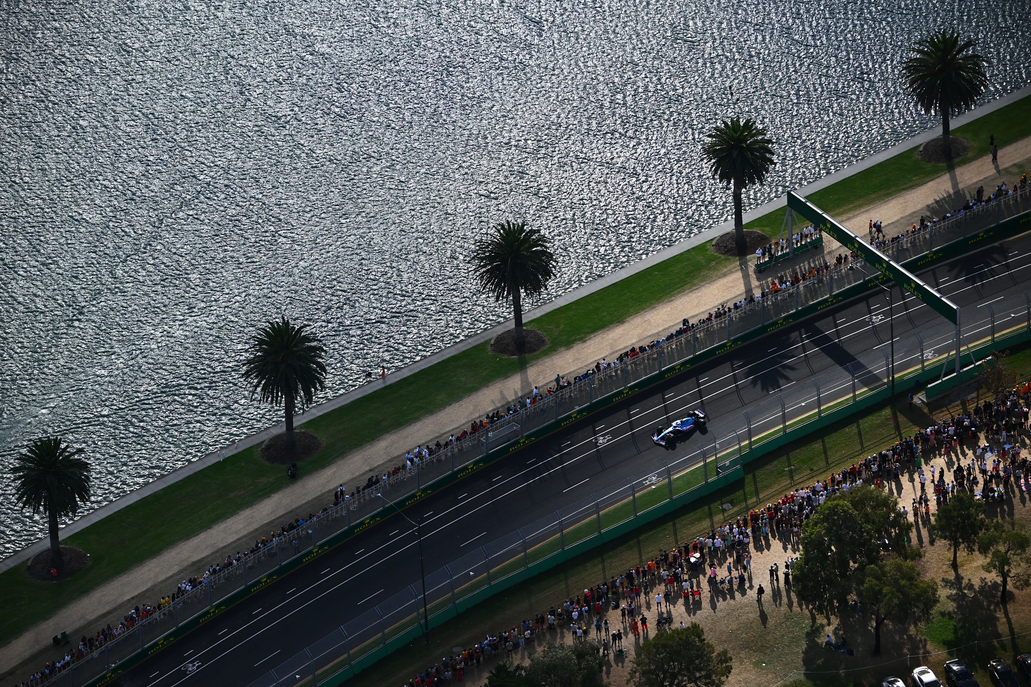 MELBOURNE, AUSTRALIA - APRIL 10: Fernando Alonso of Spain driving the (14) Alpine F1 A522 Renault
