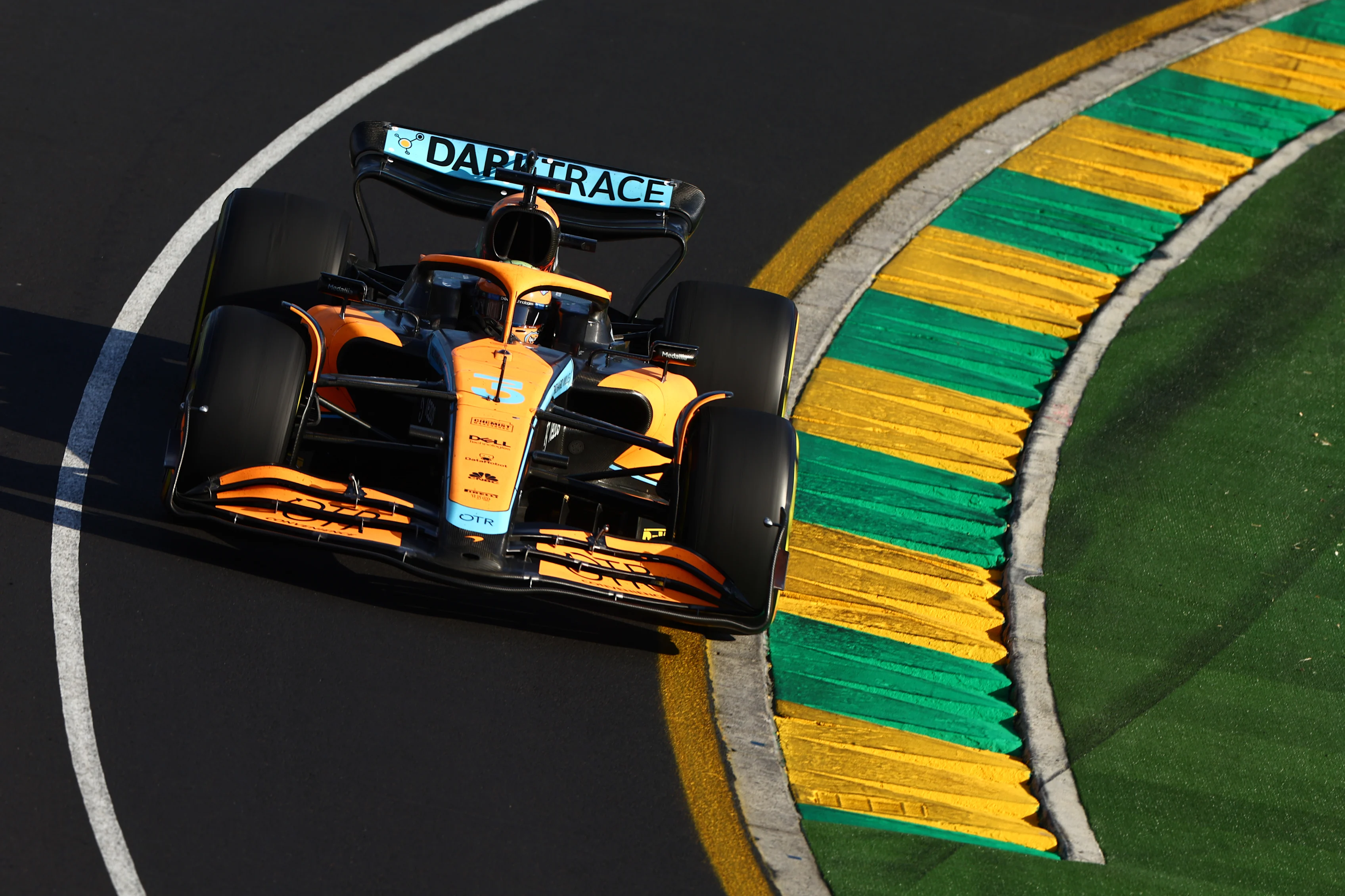 MELBOURNE, AUSTRALIA - APRIL 10: Daniel Ricciardo of Australia driving the (3) McLaren MCL36