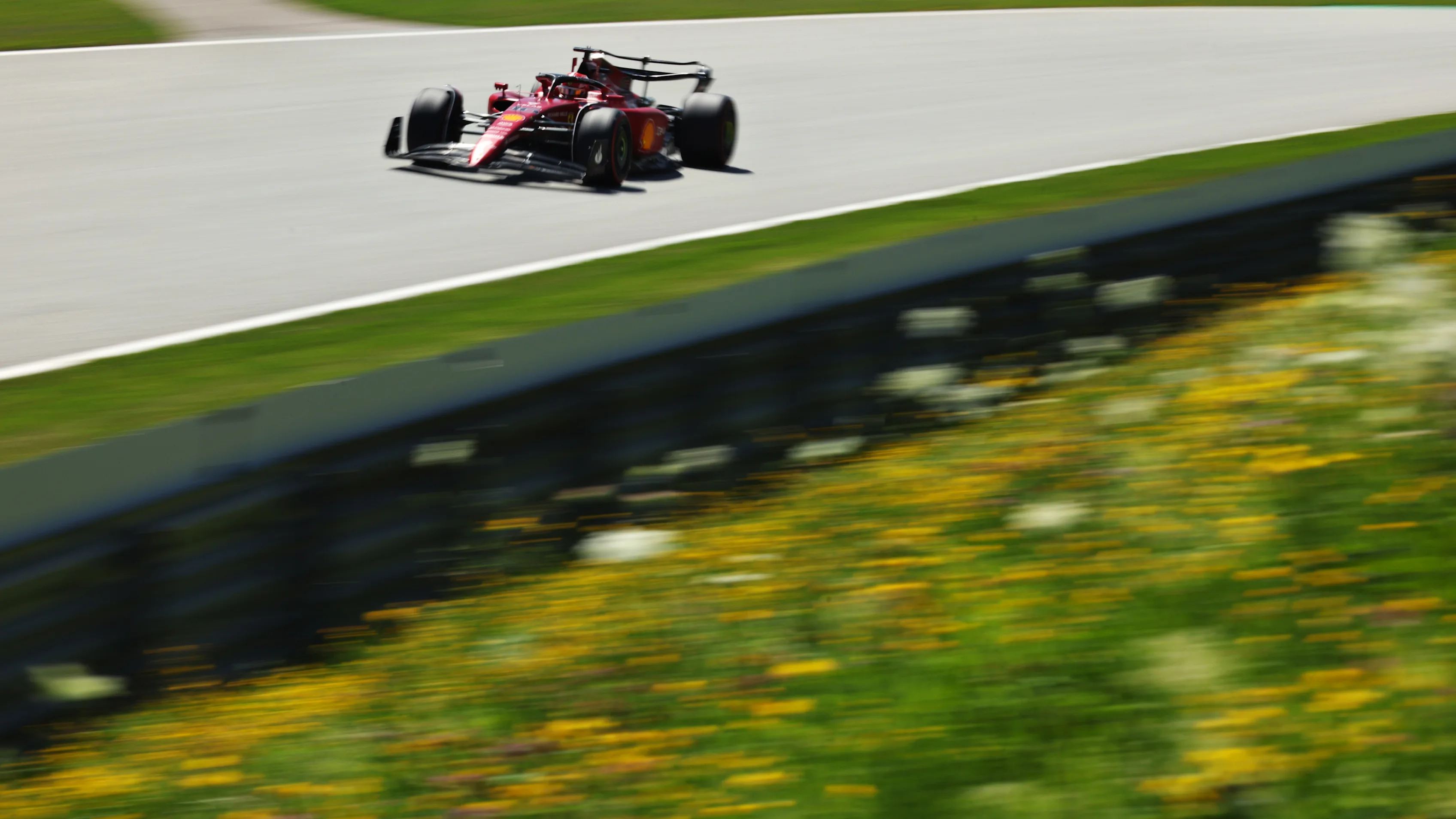 SPIELBERG, AUSTRIA - JULY 08: Charles Leclerc of Monaco driving the (16) Ferrari F1-75 on track