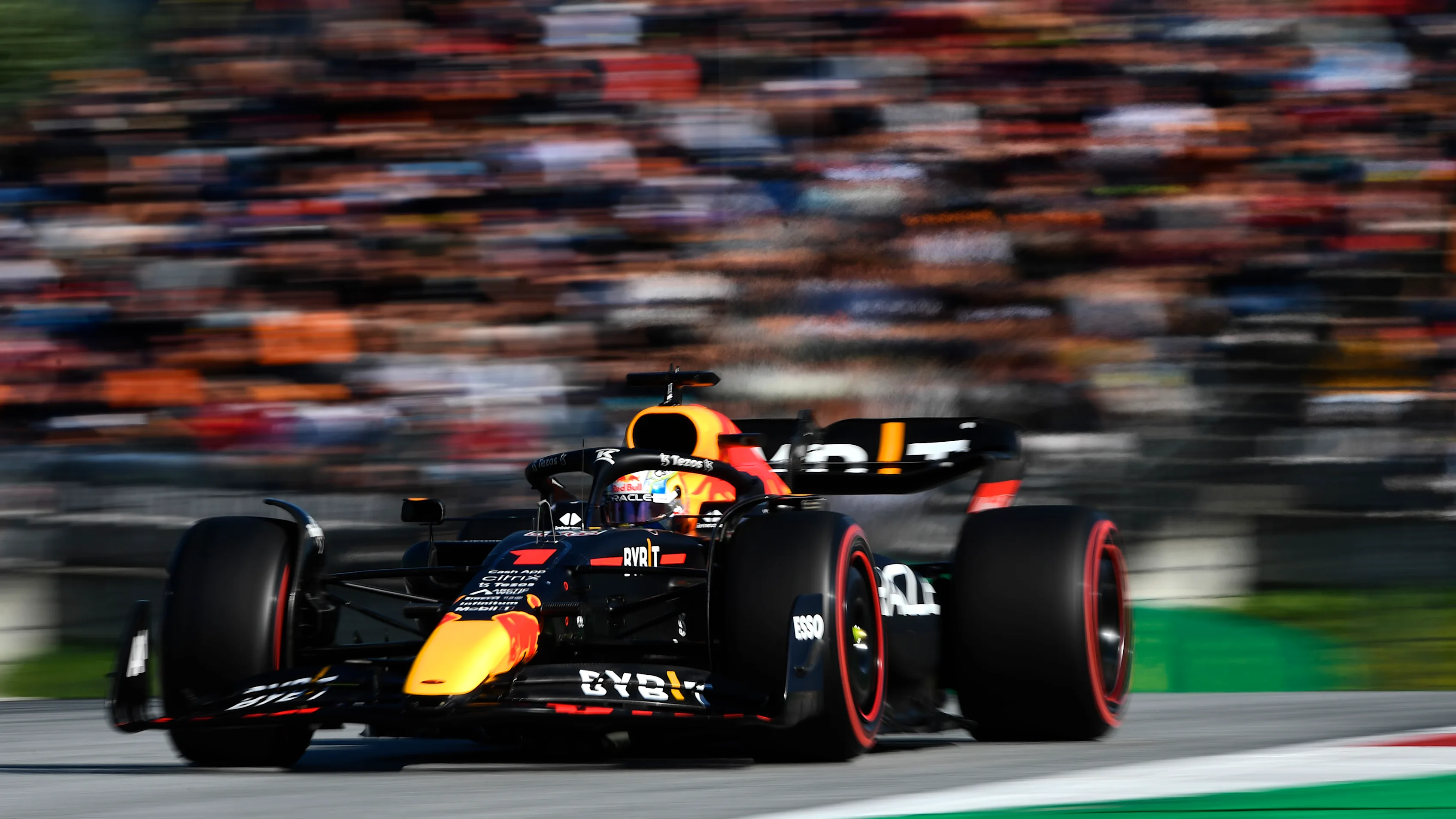 SPIELBERG, AUSTRIA - JULY 08: Max Verstappen of the Netherlands driving the (1) Oracle Red Bull