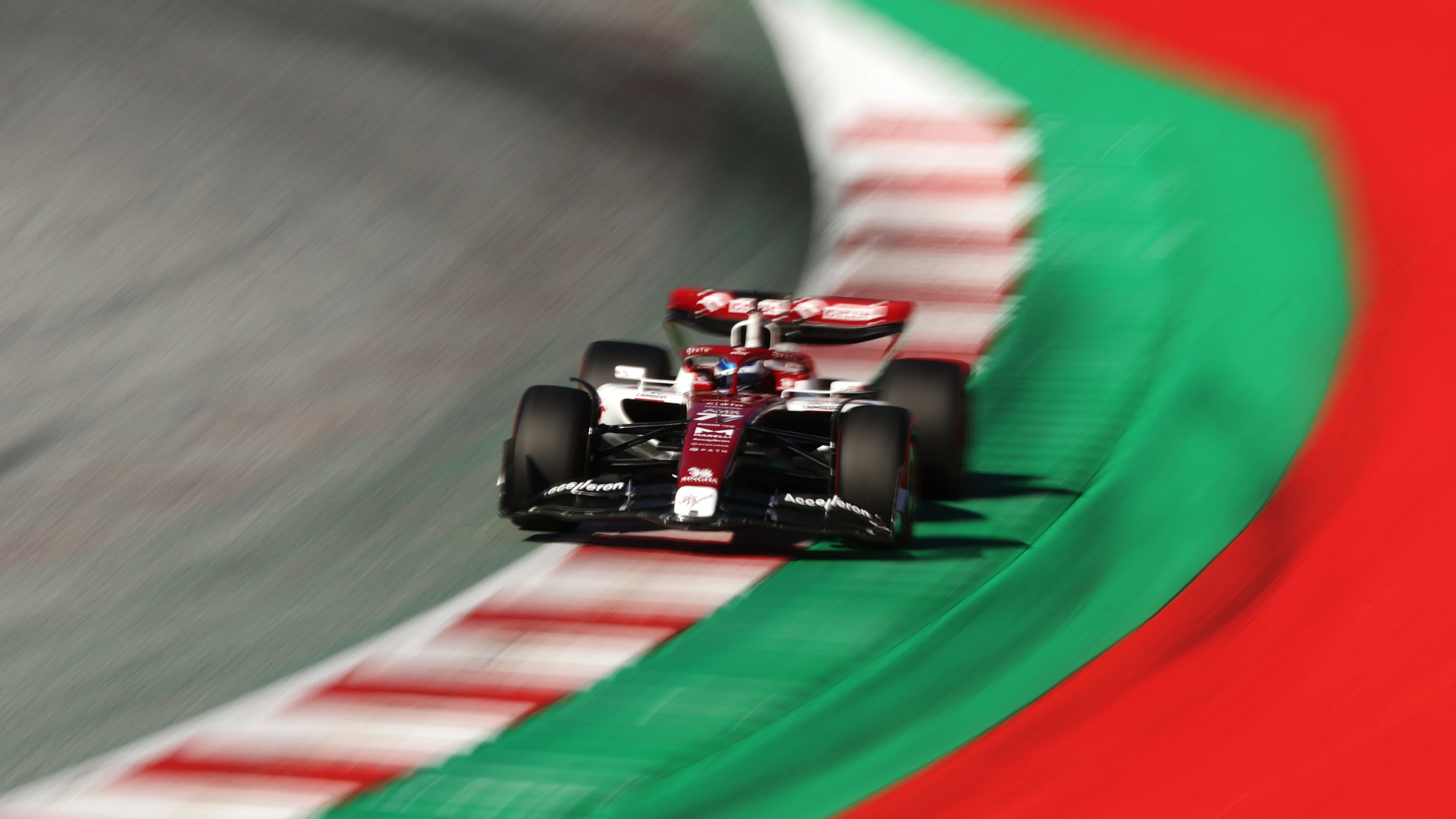 SPIELBERG, AUSTRIA - JULY 08: Valtteri Bottas of Finland driving the (77) Alfa Romeo F1 C42 Ferrari