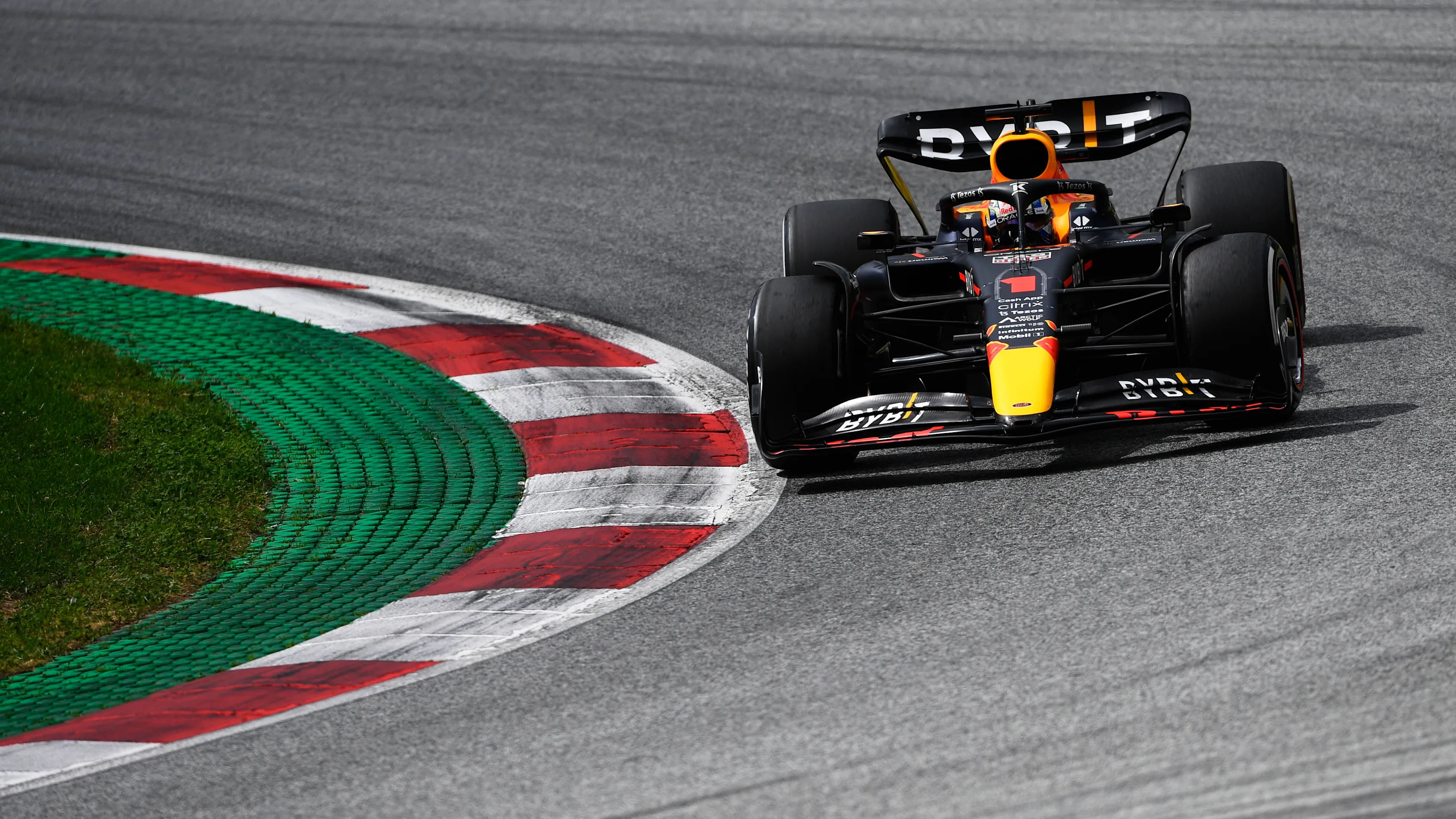 SPIELBERG, AUSTRIA - JULY 10: Max Verstappen of the Netherlands driving the (1) Oracle Red Bull