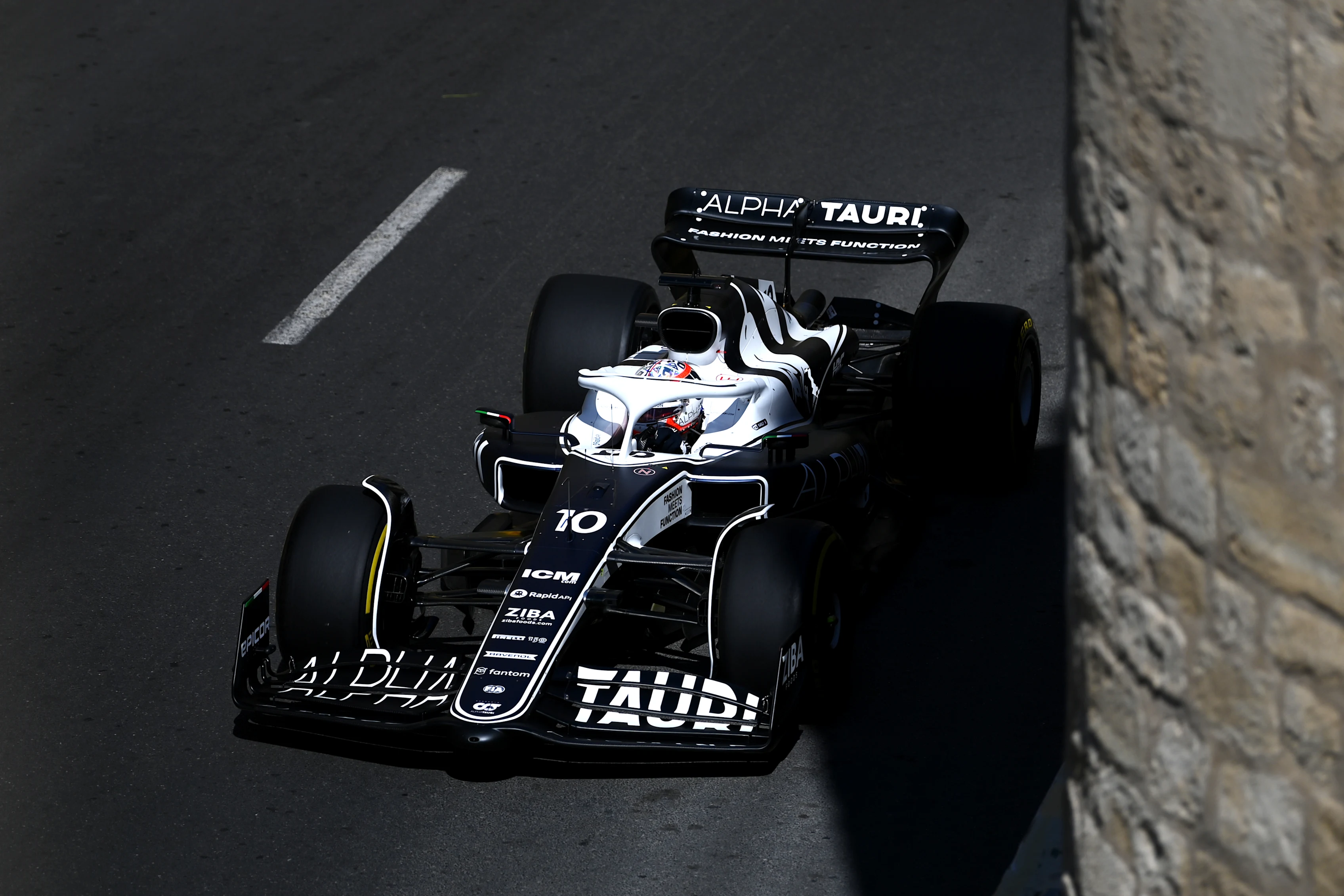 BAKU, AZERBAIJAN - JUNE 10: Pierre Gasly of France driving the (10) Scuderia AlphaTauri AT03 on track during practice ahead of the F1 Grand Prix of Azerbaijan at Baku City Circuit on June 10, 2022 in Baku, Azerbaijan. (Photo by Dan Mullan/Getty Images)