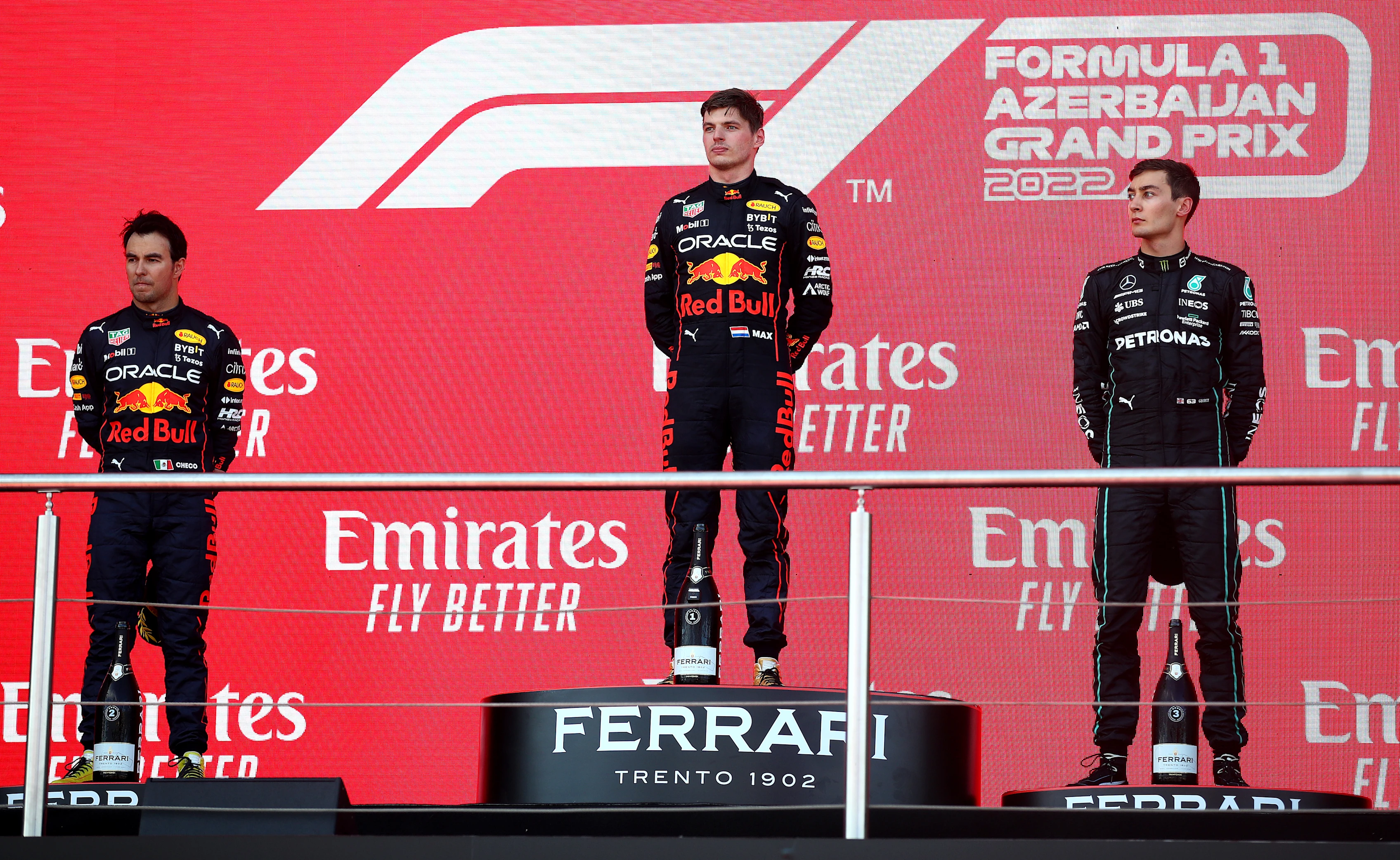 BAKU, AZERBAIJAN - JUNE 12: Race winner Max Verstappen of the Netherlands and Oracle Red Bull