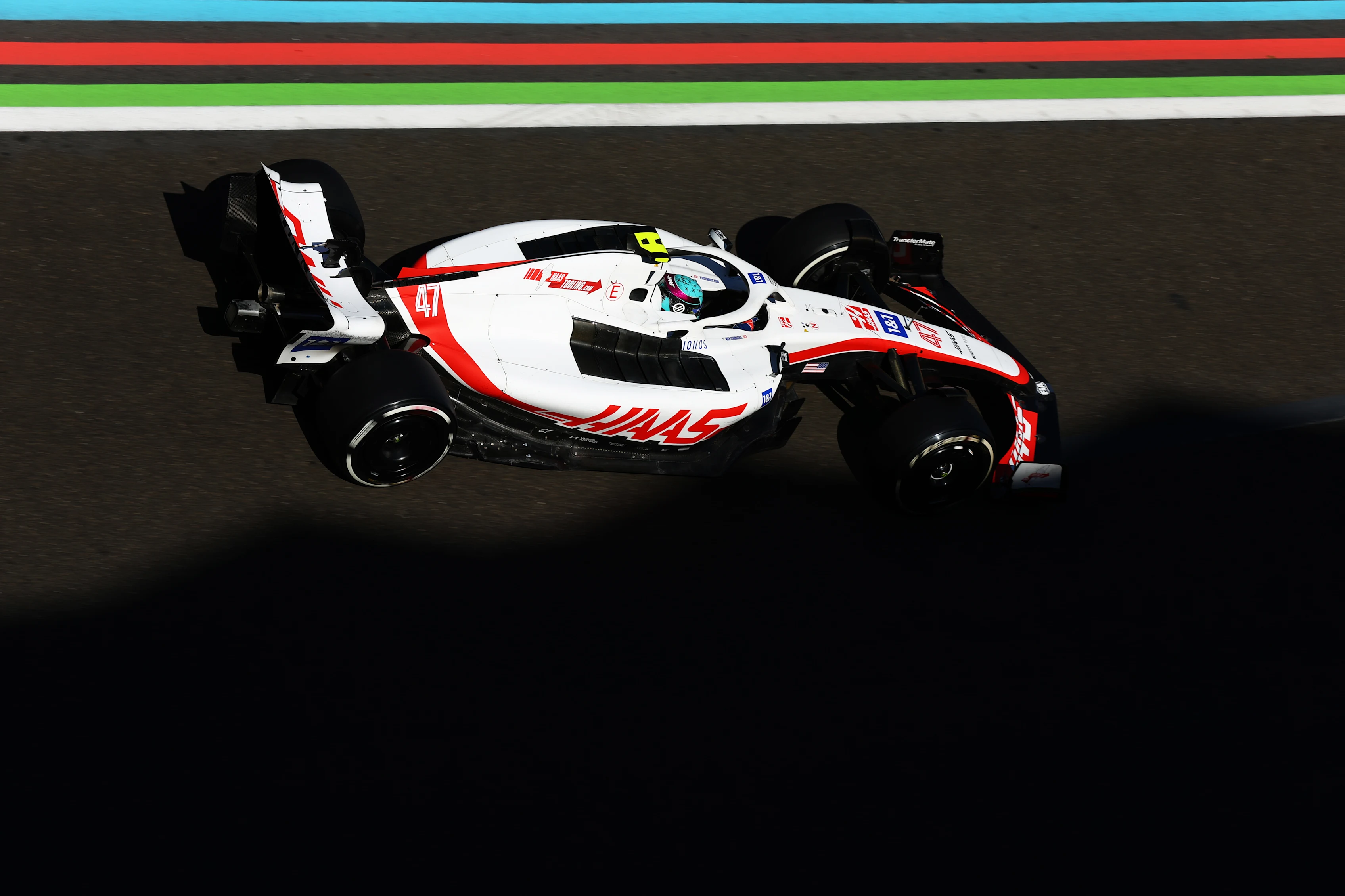 BAKU, AZERBAIJAN - JUNE 12: Mick Schumacher of Germany driving the (47) Haas F1 VF-22 Ferrari on track during the F1 Grand Prix of Azerbaijan at Baku City Circuit on June 12, 2022 in Baku, Azerbaijan. (Photo by Clive Rose/Getty Images)