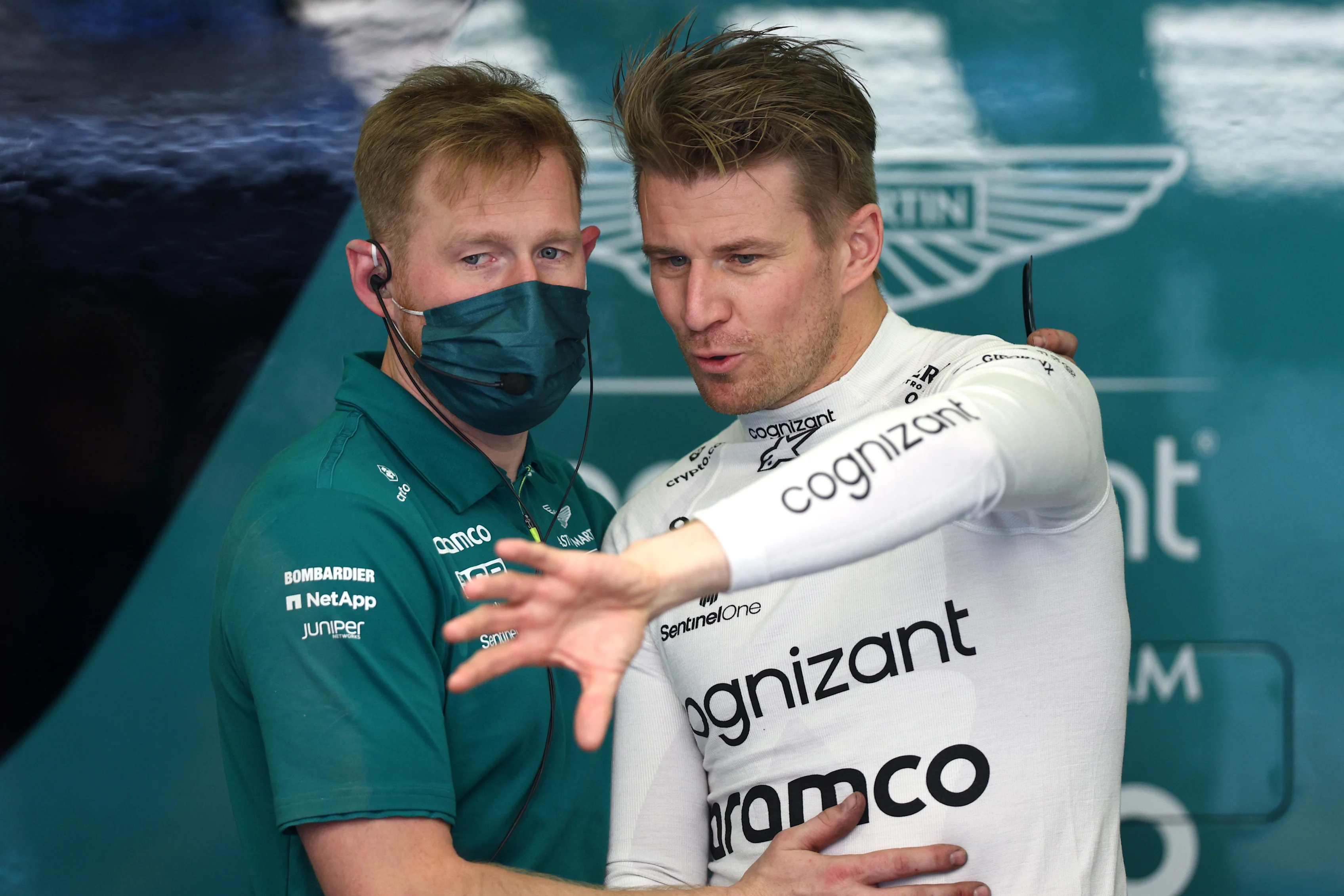 BAHRAIN, BAHRAIN - MARCH 18: Nico Hulkenberg of Germany and Aston Martin F1 Team prepares to drive