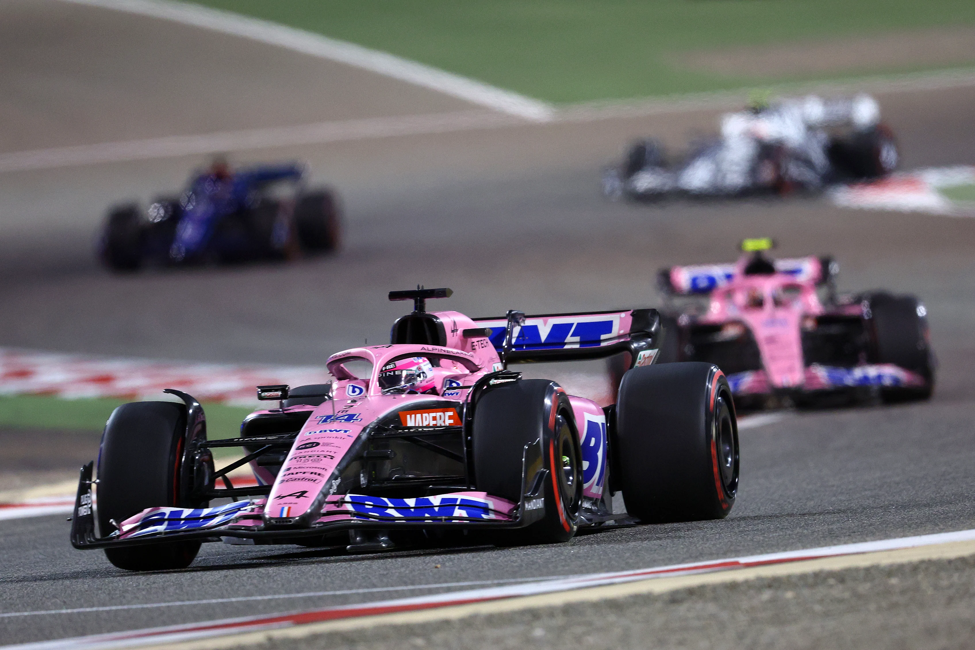 BAHRAIN, BAHRAIN - MARCH 20: Fernando Alonso of Spain driving the (14) Alpine F1 A522 Renault on