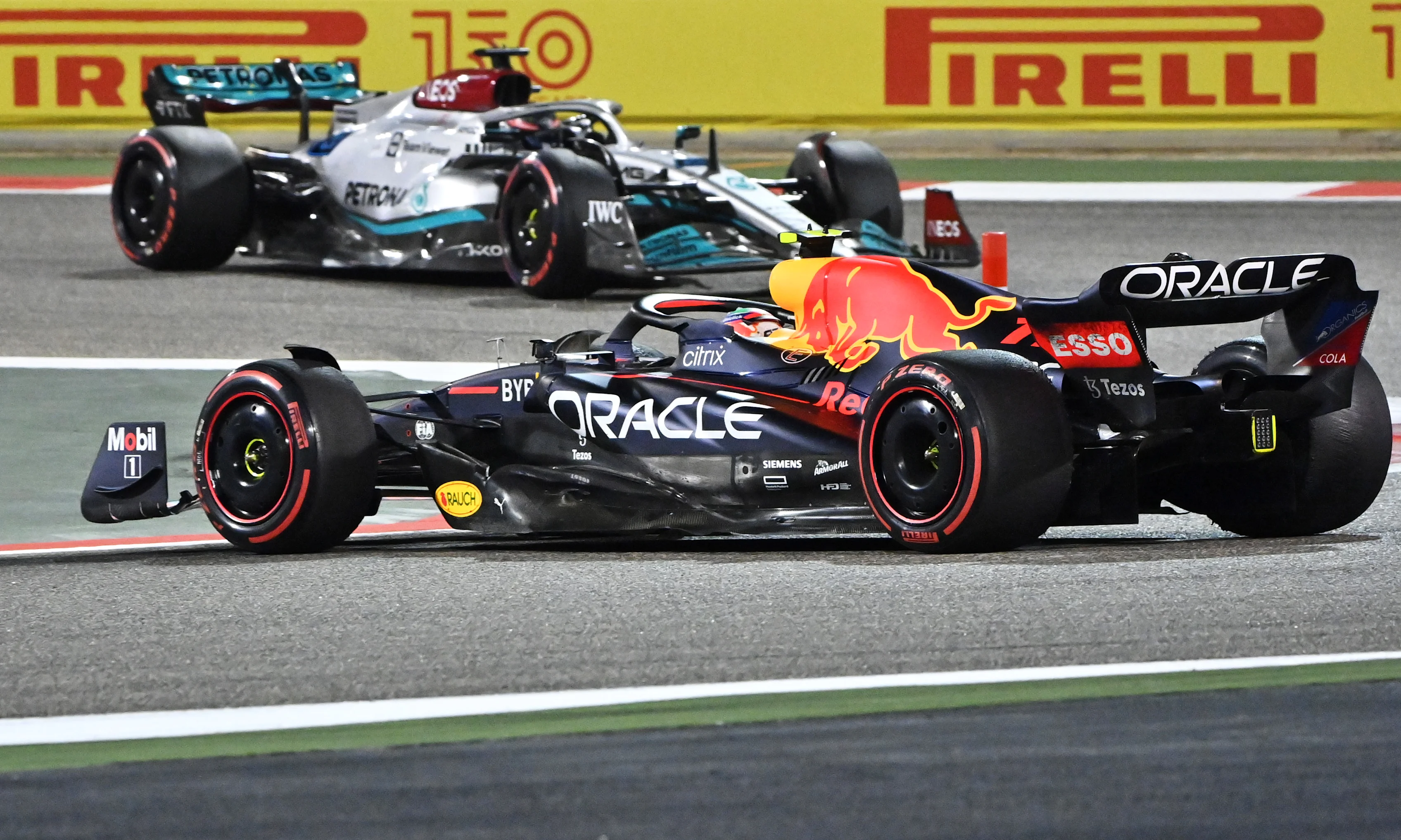 BAHRAIN, BAHRAIN - MARCH 20: Sergio Perez of Mexico driving the (11) Oracle Red Bull Racing RB18