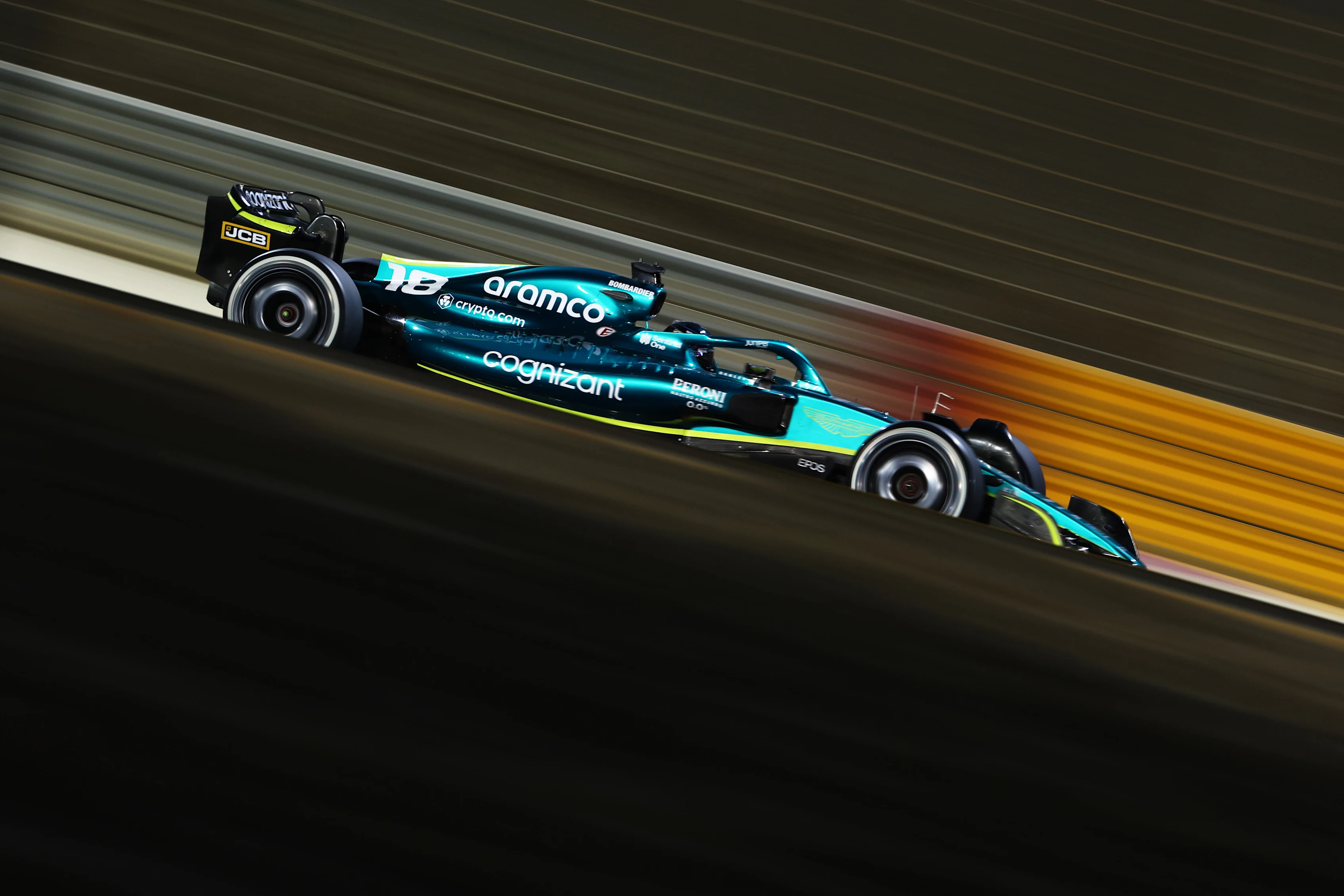 BAHRAIN, BAHRAIN - MARCH 11: Lance Stroll of Canada driving the (18) Aston Martin AMR22 Mercedes on