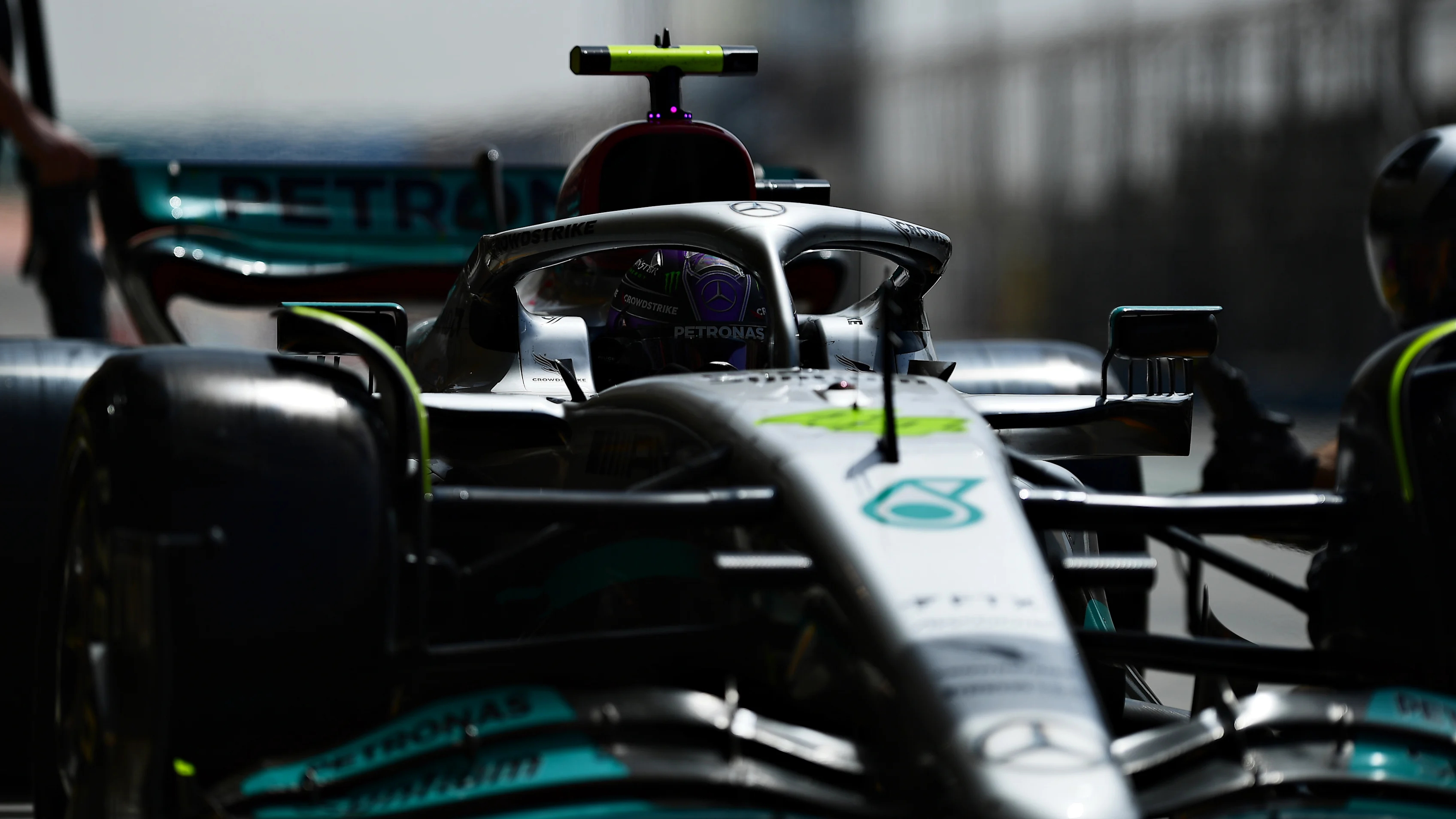 BAHRAIN, BAHRAIN - MARCH 12: Lewis Hamilton of Great Britain driving the (44) Mercedes AMG Petronas