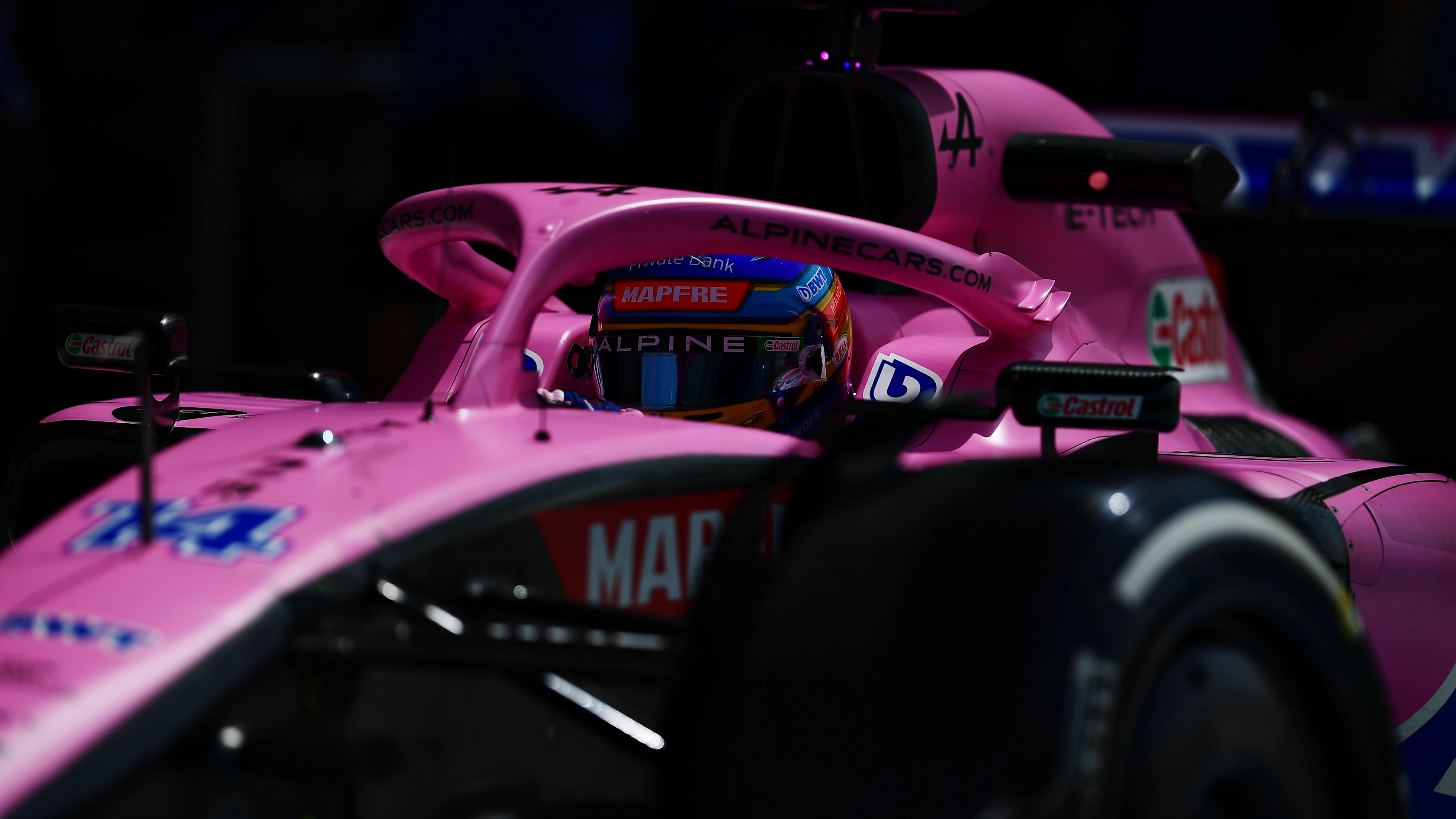 BAHRAIN, BAHRAIN - MARCH 12: Fernando Alonso of Spain driving the (14) Alpine F1 A522 Renault in the Pitlane during Day Three of F1 Testing at Bahrain International Circuit on March 12, 2022 in Bahrain, Bahrain. (Photo by Mario Renzi - Formula 1/Formula 1 via Getty Images)