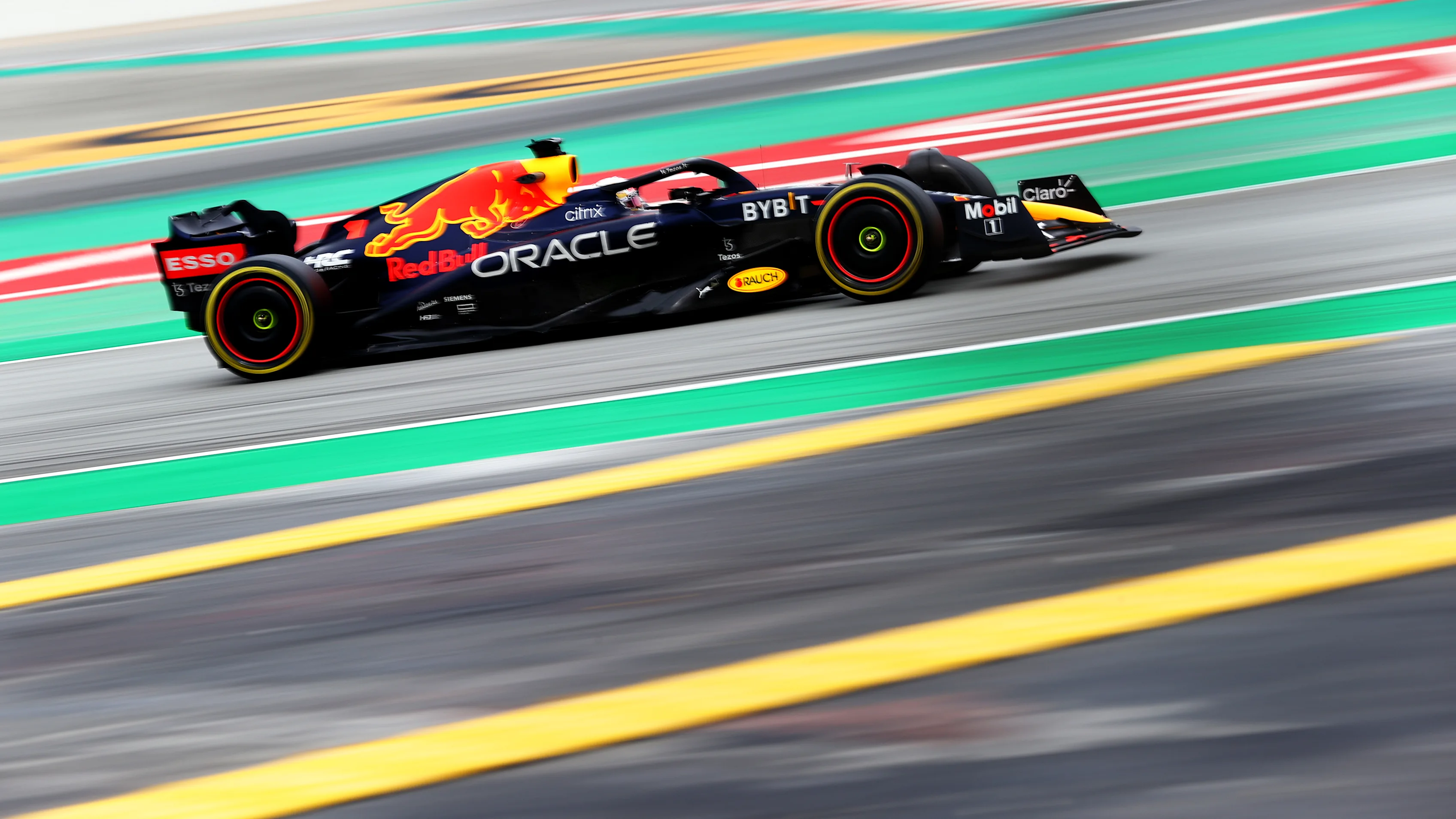 BARCELONA, SPAIN - FEBRUARY 25: Max Verstappen of the Netherlands driving the (1) Oracle Red Bull