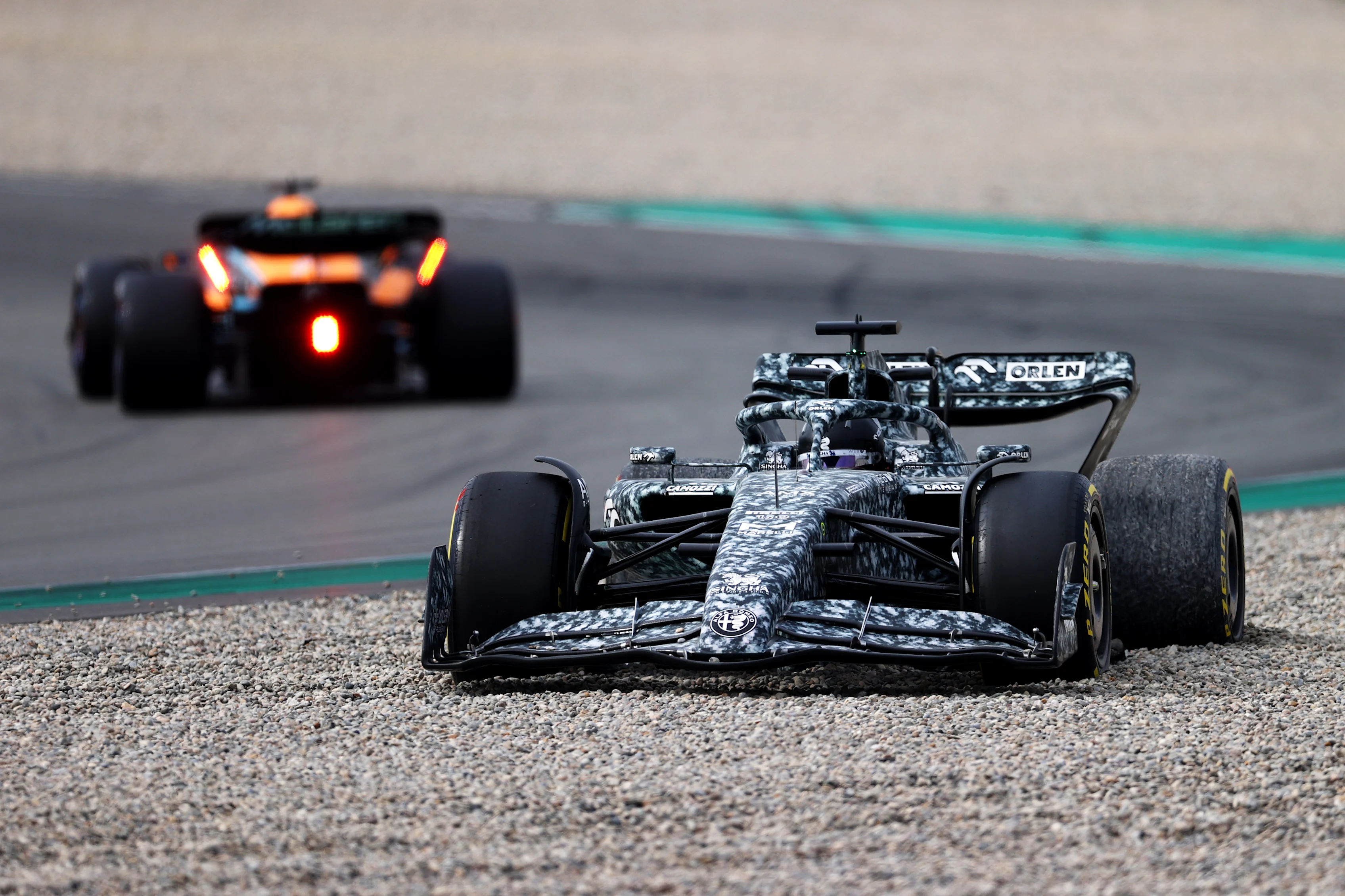 BARCELONA, SPAIN - FEBRUARY 25: Zhou Guanyu of China driving the (24) Alfa Romeo F1 C42 Ferrari