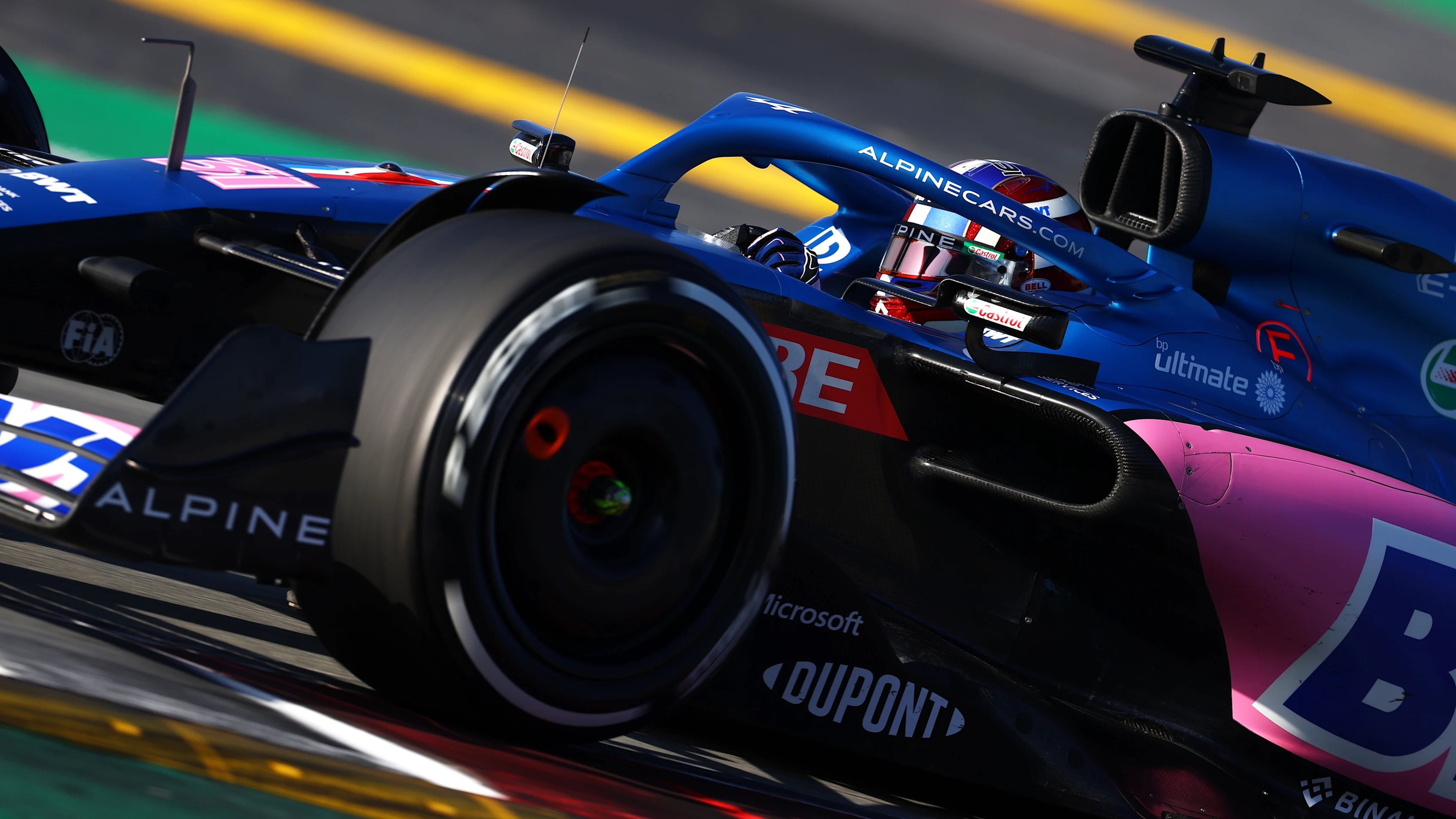 BARCELONA, SPAIN - FEBRUARY 24: Esteban Ocon of France driving the (31) Alpine F1 A522 Renault
