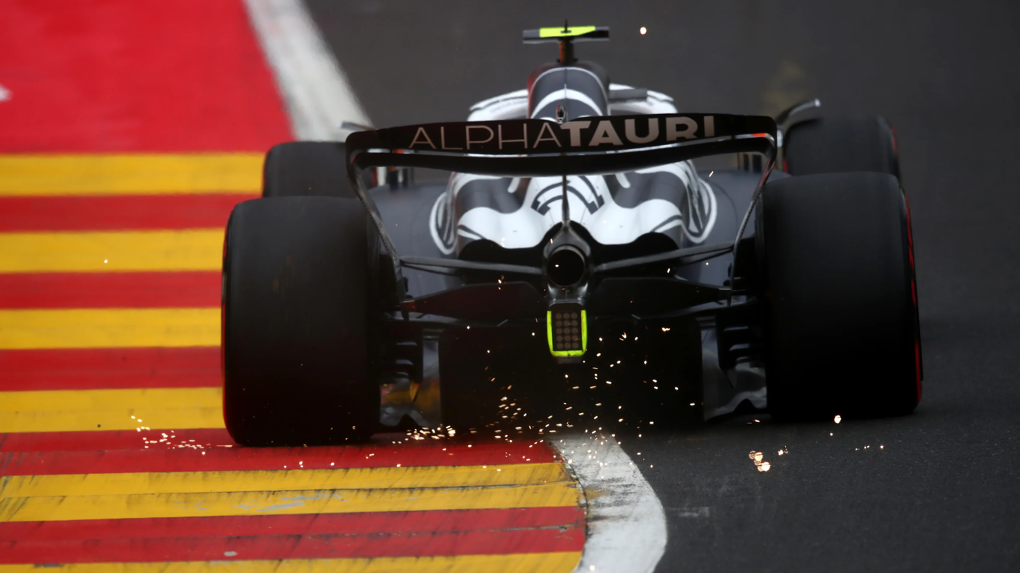 SPA, BELGIUM - AUGUST 27: Yuki Tsunoda of Japan driving the (22) Scuderia AlphaTauri AT03 on track
