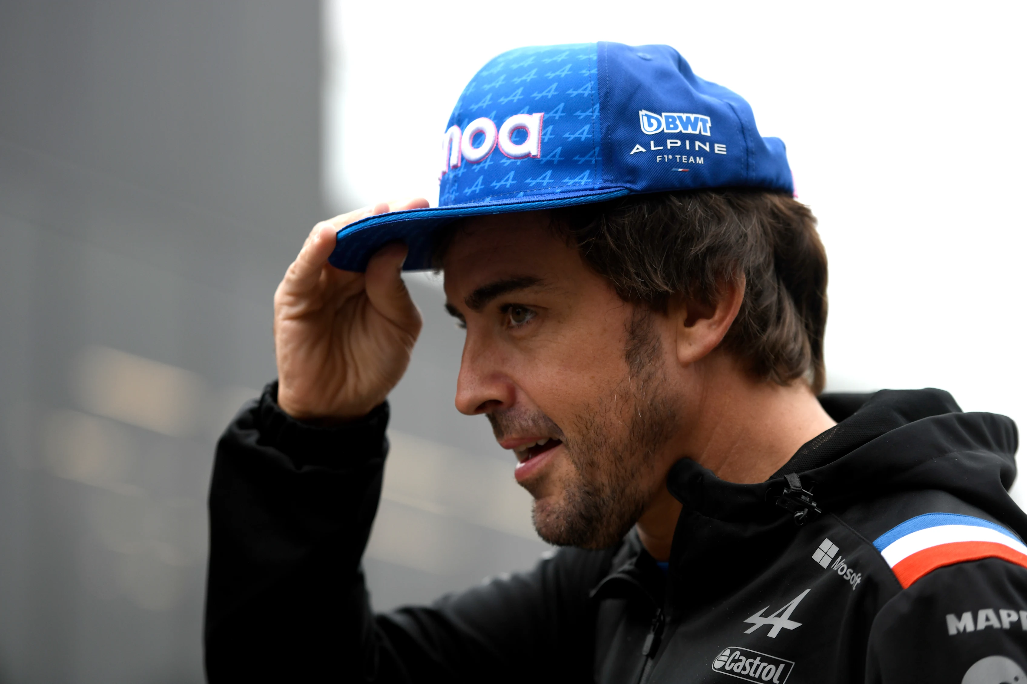 SPA, BELGIUM - AUGUST 27: Fernando Alonso of Spain and Alpine F1 walks in the Paddock prior to