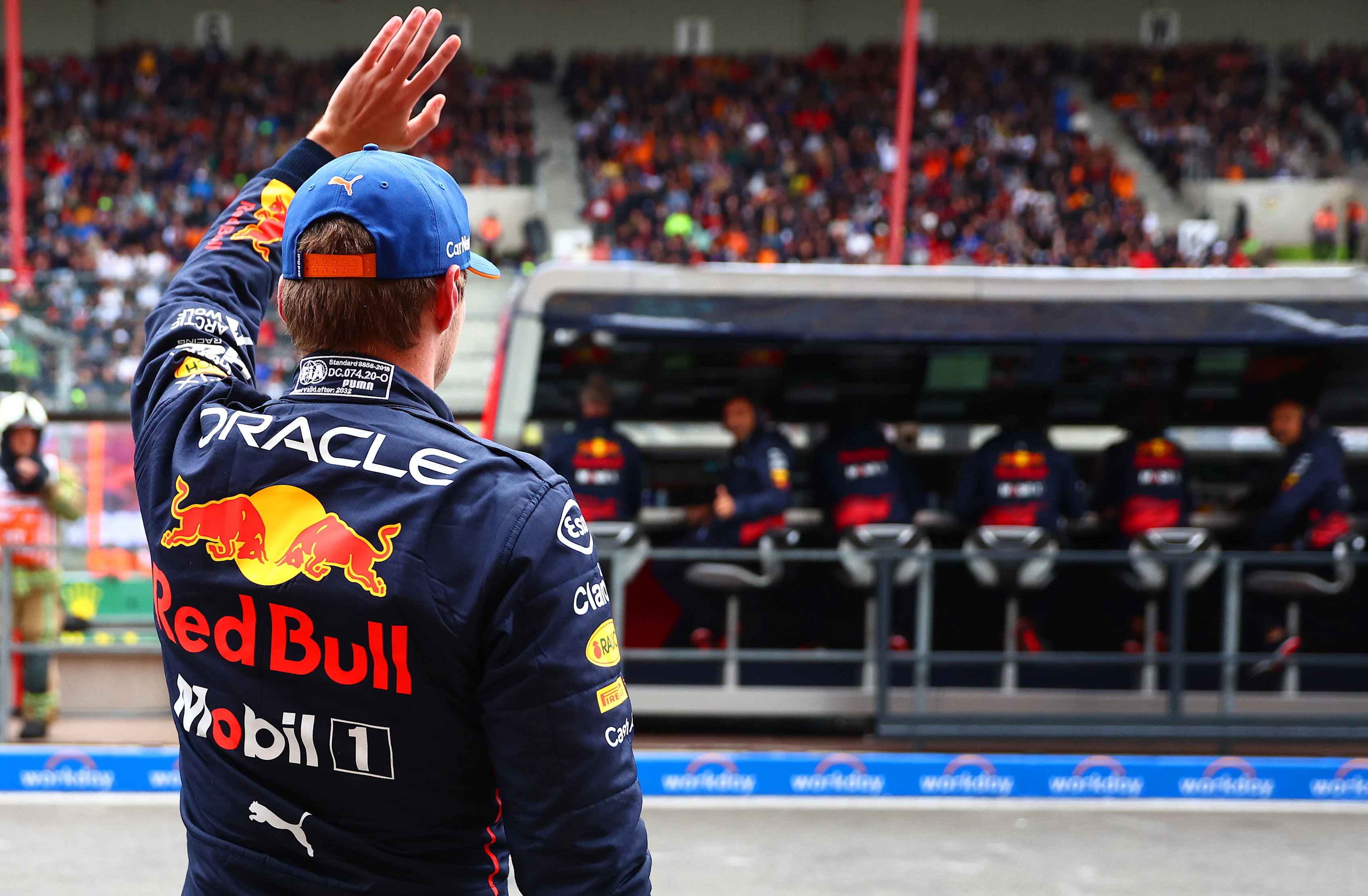 SPA, BELGIUM - AUGUST 27: Pole position qualifier Max Verstappen of the Netherlands and Oracle Red