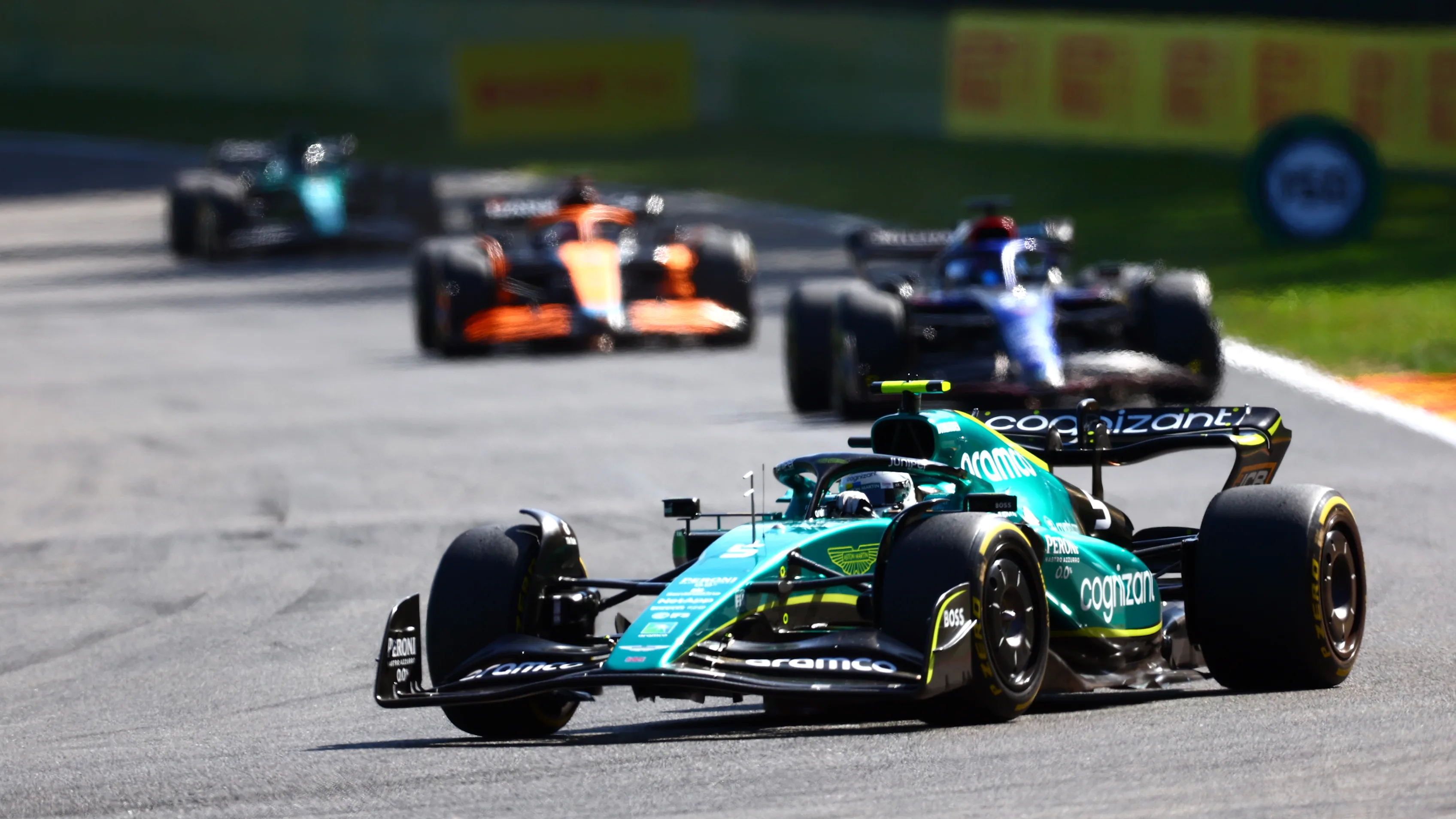 SPA, BELGIUM - AUGUST 28: Sebastian Vettel of Germany driving the (5) Aston Martin AMR22 Mercedes