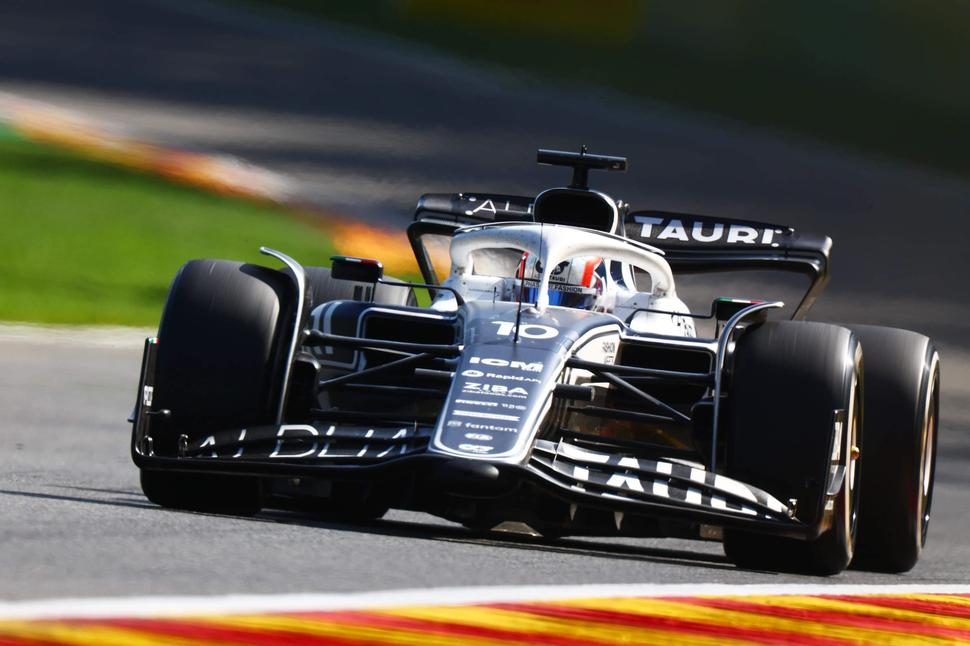 SPA, BELGIUM - AUGUST 28: Pierre Gasly of France driving the (10) Scuderia AlphaTauri AT03 on track
