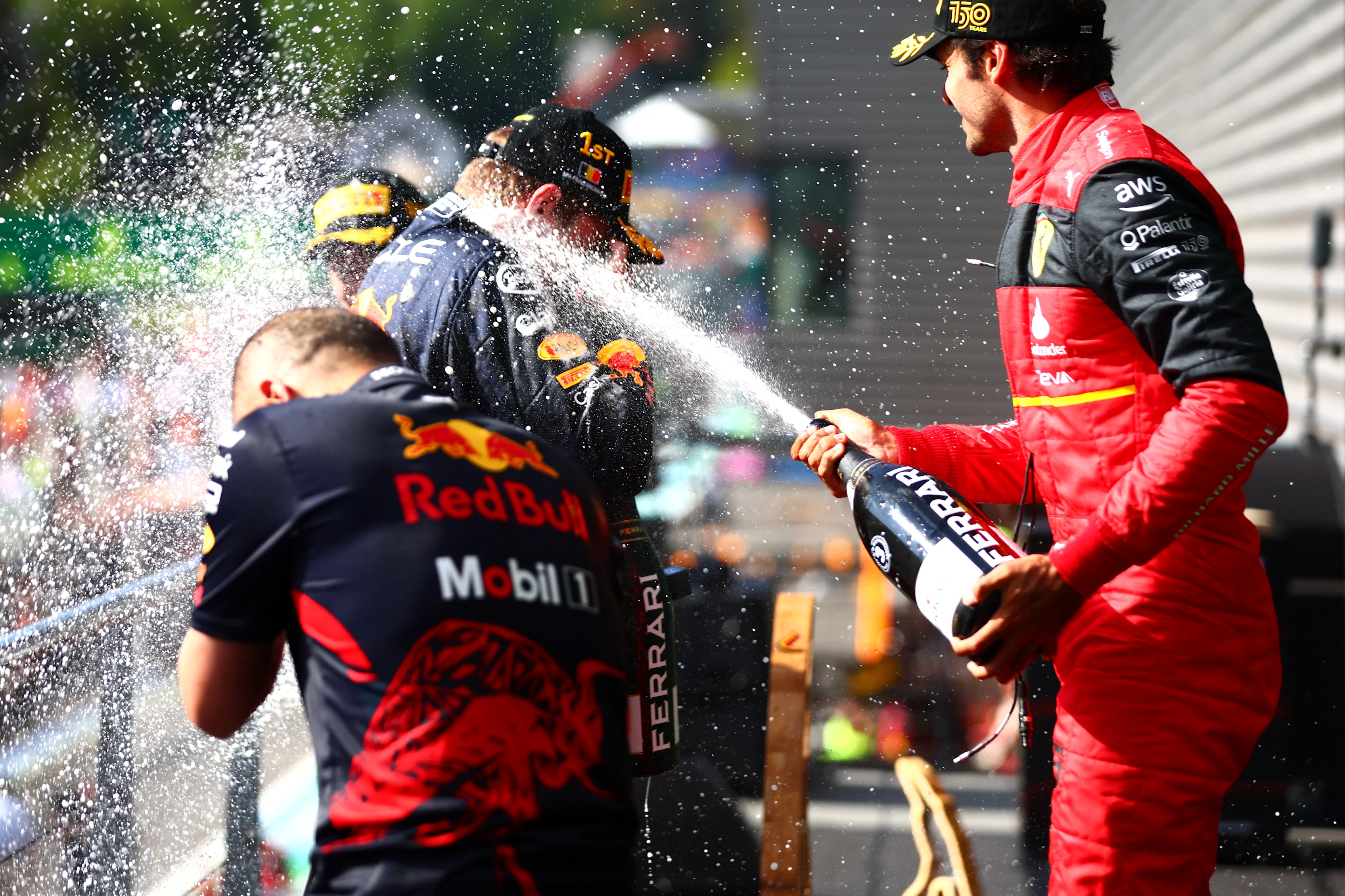 SPA, BELGIUM - AUGUST 28: Race winner Max Verstappen of the Netherlands and Oracle Red Bull Racing
