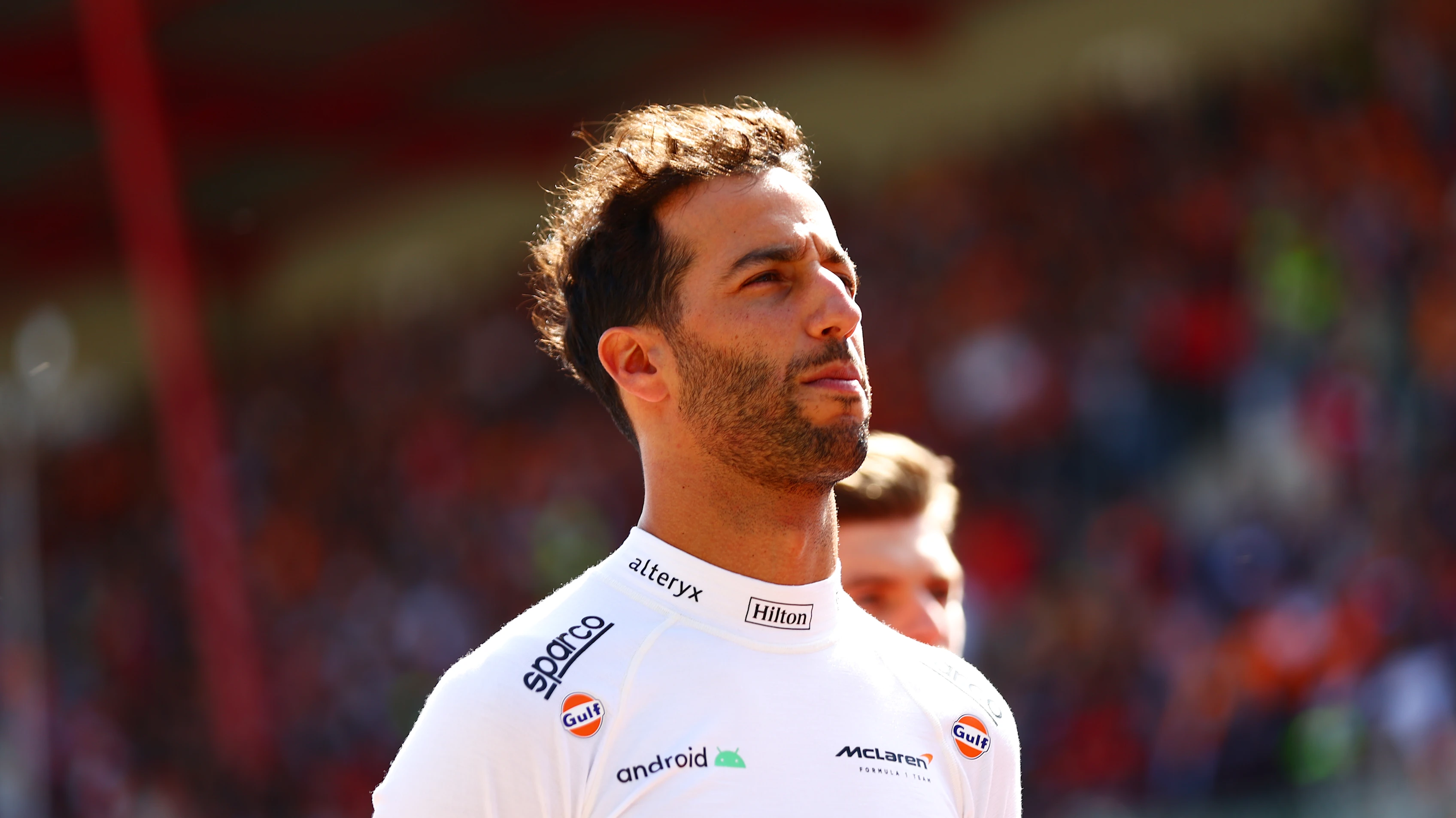 SPA, BELGIUM - AUGUST 28: Daniel Ricciardo of Australia and McLaren prepares to drive on the grid prior to the F1 Grand Prix of Belgium at Circuit de Spa-Francorchamps on August 28, 2022 in Spa, Belgium. (Photo by Dan Istitene - Formula 1/Formula 1 via Getty Images)