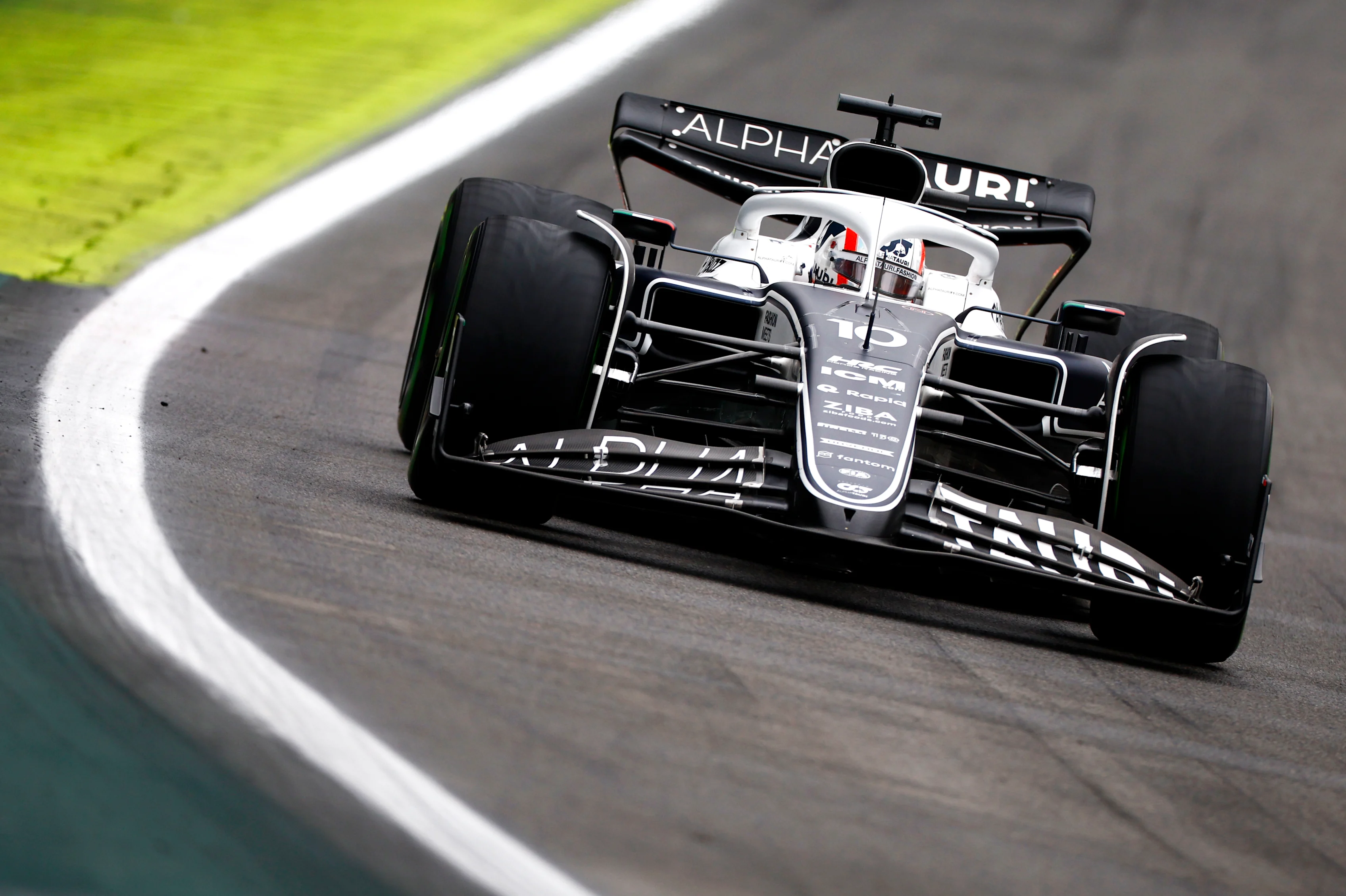 SAO PAULO, BRAZIL - NOVEMBER 11: Pierre Gasly of France driving the (10) Scuderia AlphaTauri AT03