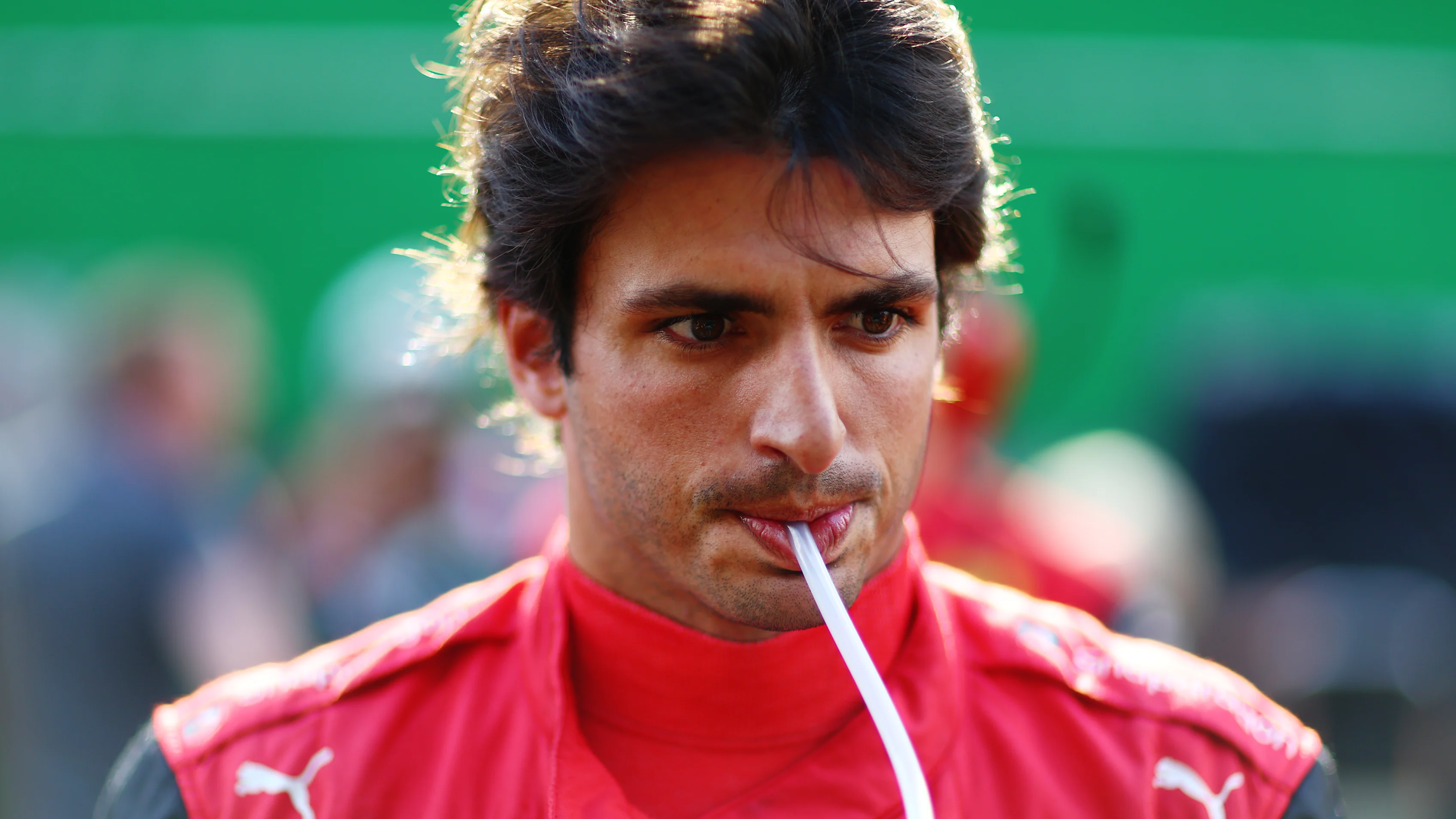 SAO PAULO, BRAZIL - NOVEMBER 12: Carlos Sainz of Spain and Ferrari prepares to drive prior to the