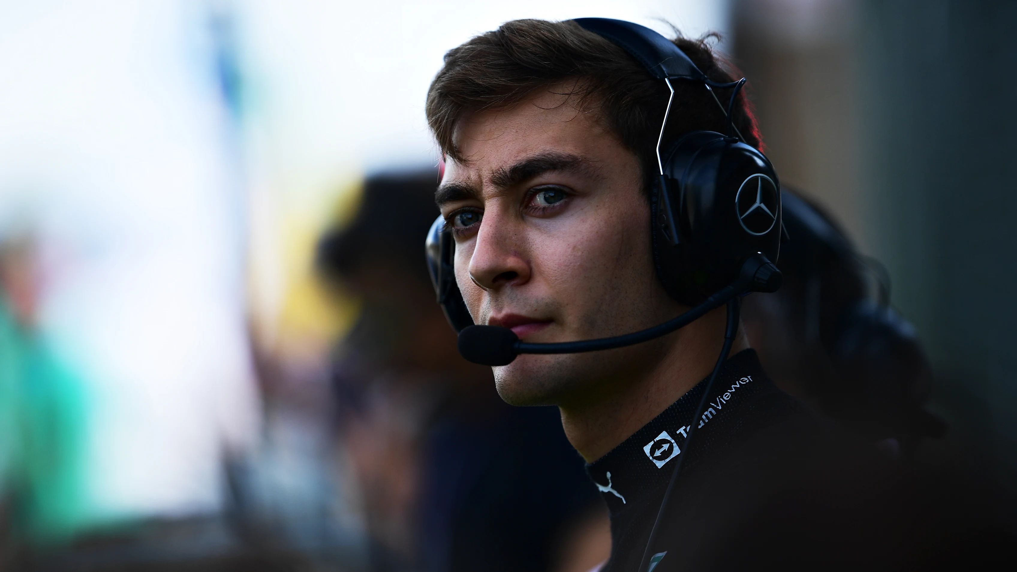 SAO PAULO, BRAZIL - NOVEMBER 13: George Russell of Great Britain and Mercedes prepares to drive on