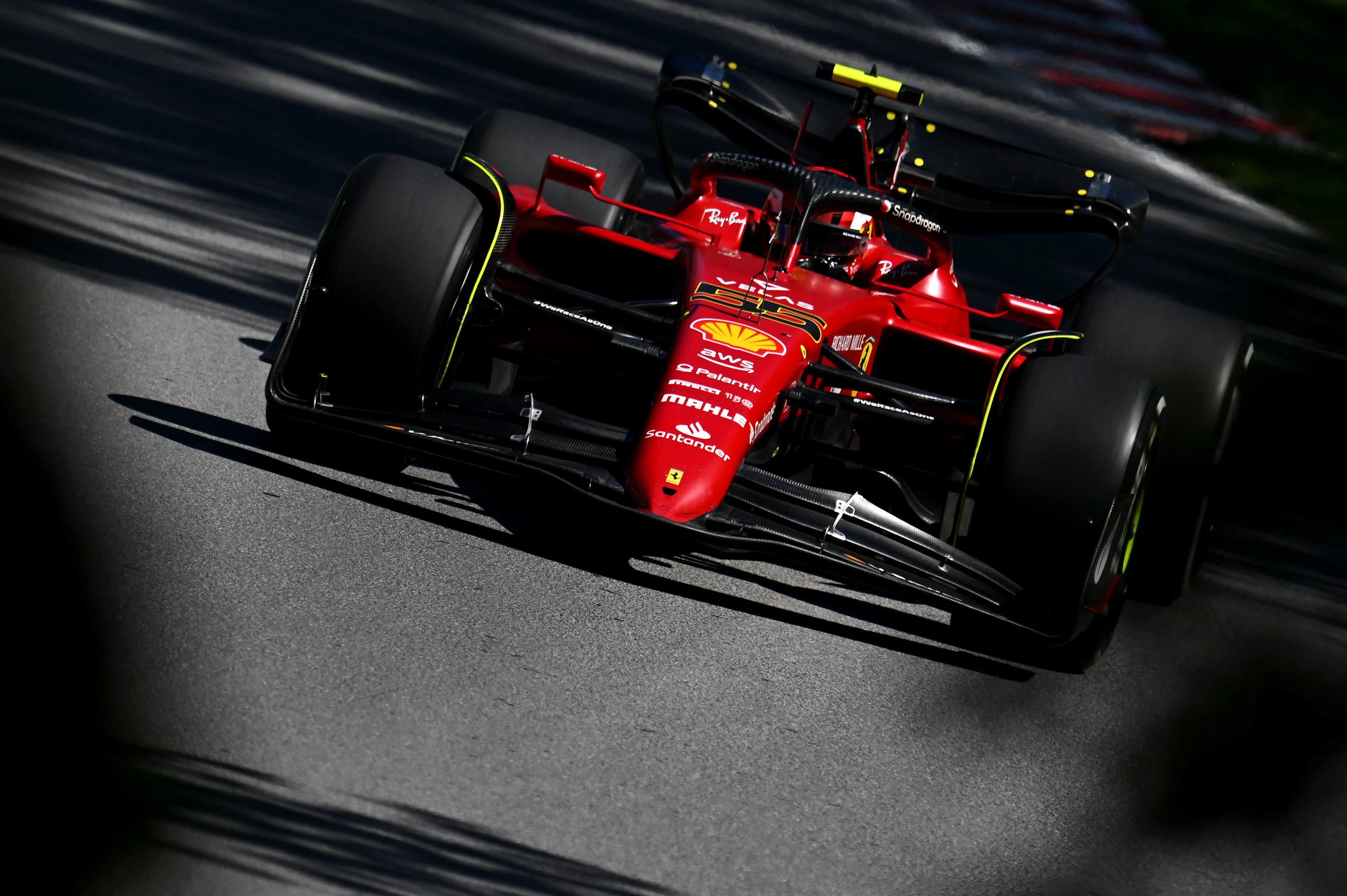 MONTREAL, QUEBEC - JUNE 19: Carlos Sainz of Spain driving (55) the Ferrari F1-75 on track during