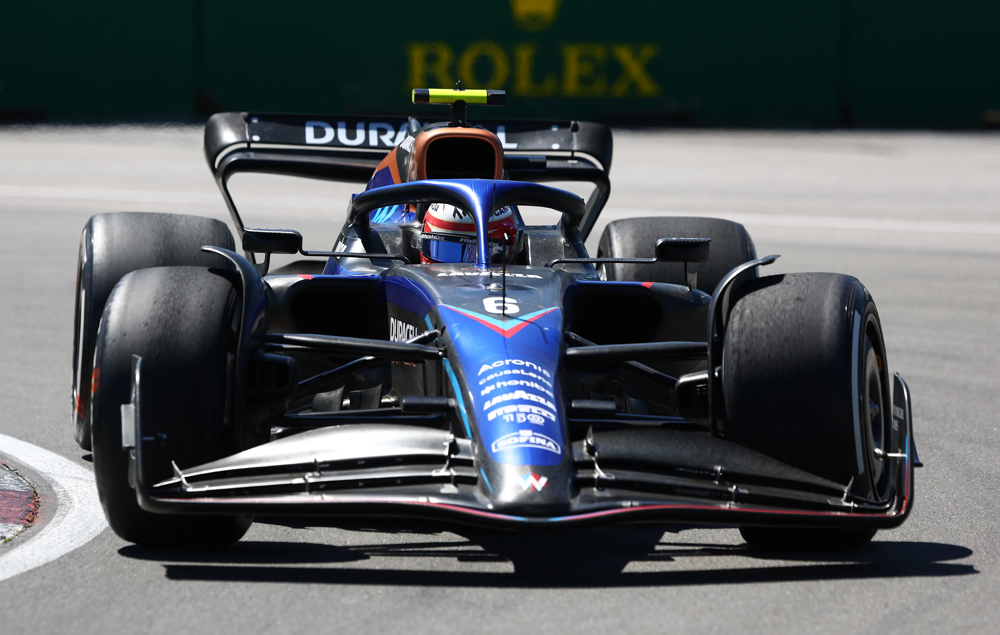 MONTREAL, QUEBEC - JUNE 19: Nicholas Latifi of Canada driving the (6) Williams FW44 Mercedes on track during the F1 Grand Prix of Canada at Circuit Gilles Villeneuve on June 19, 2022 in Montreal, Quebec. (Photo by Clive Rose/Getty Images)