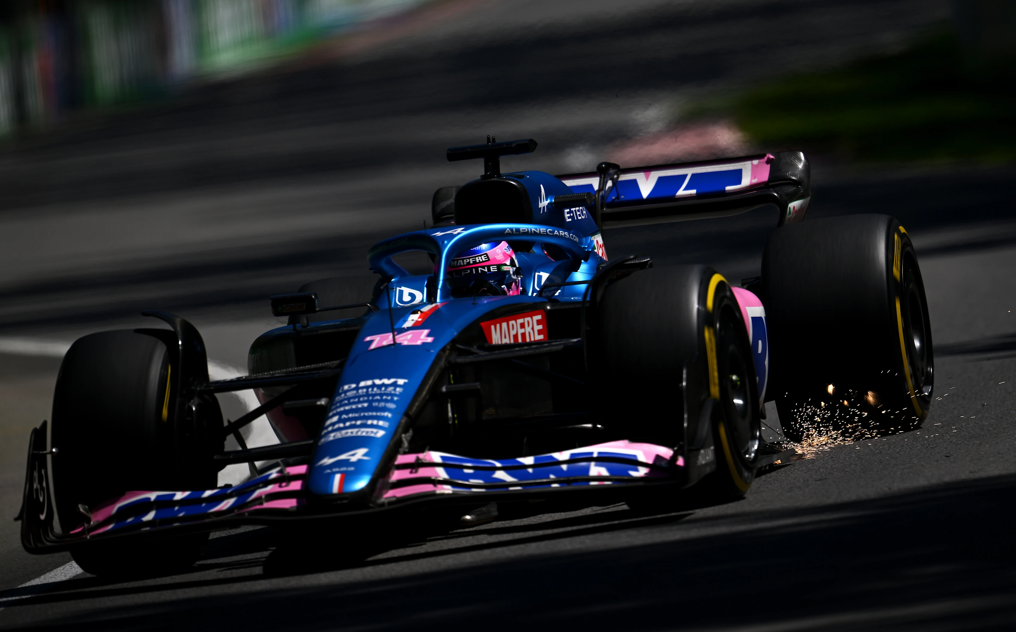 MONTREAL, QUEBEC - JUNE 19: Fernando Alonso of Spain driving the (14) Alpine F1 A522 Renault on