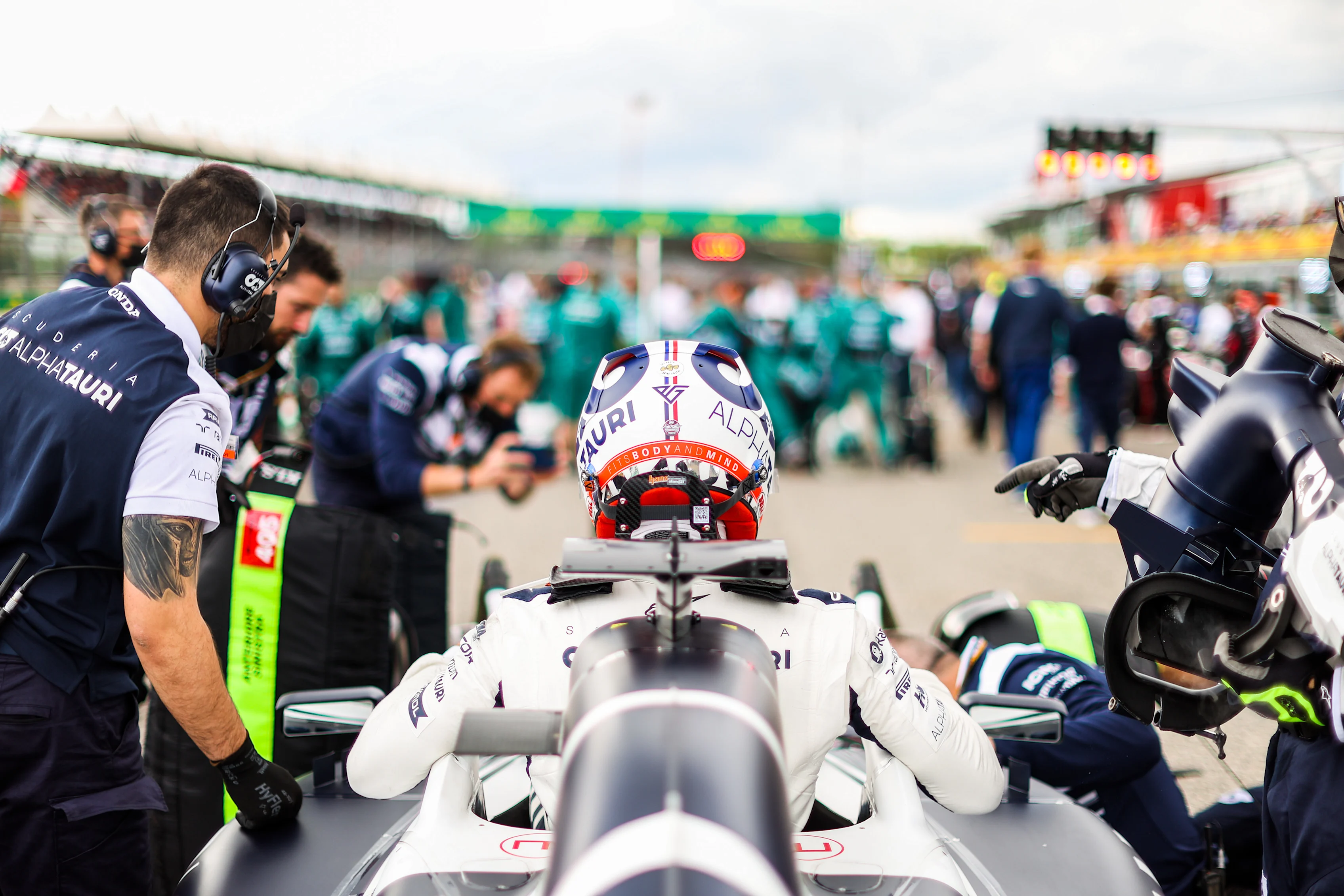 IMOLA, ITALY - APRIL 23: Pierre Gasly of Scuderia AlphaTauri and France  during the sprint ahead of the F1 Grand Prix of Emilia Romagna at Autodromo Enzo e Dino Ferrari on April 23, 2022 in Imola, Italy. (Photo by Peter Fox/Getty Images)