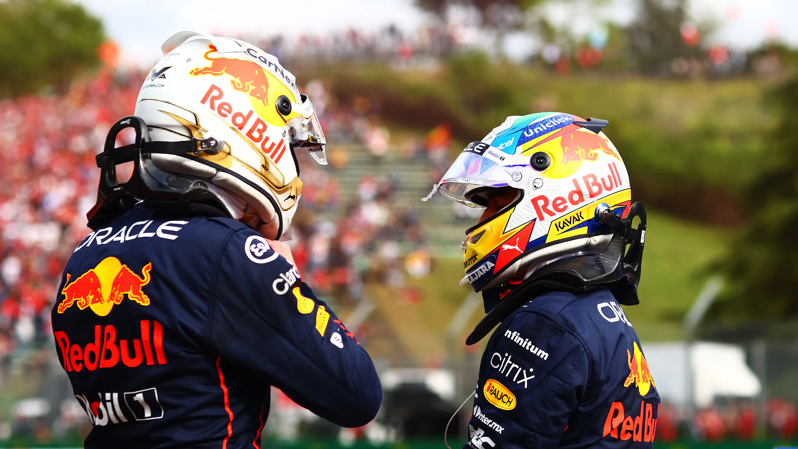 IMOLA, ITALY - APRIL 23: Sprint winner Max Verstappen of the Netherlands and Oracle Red Bull Racing