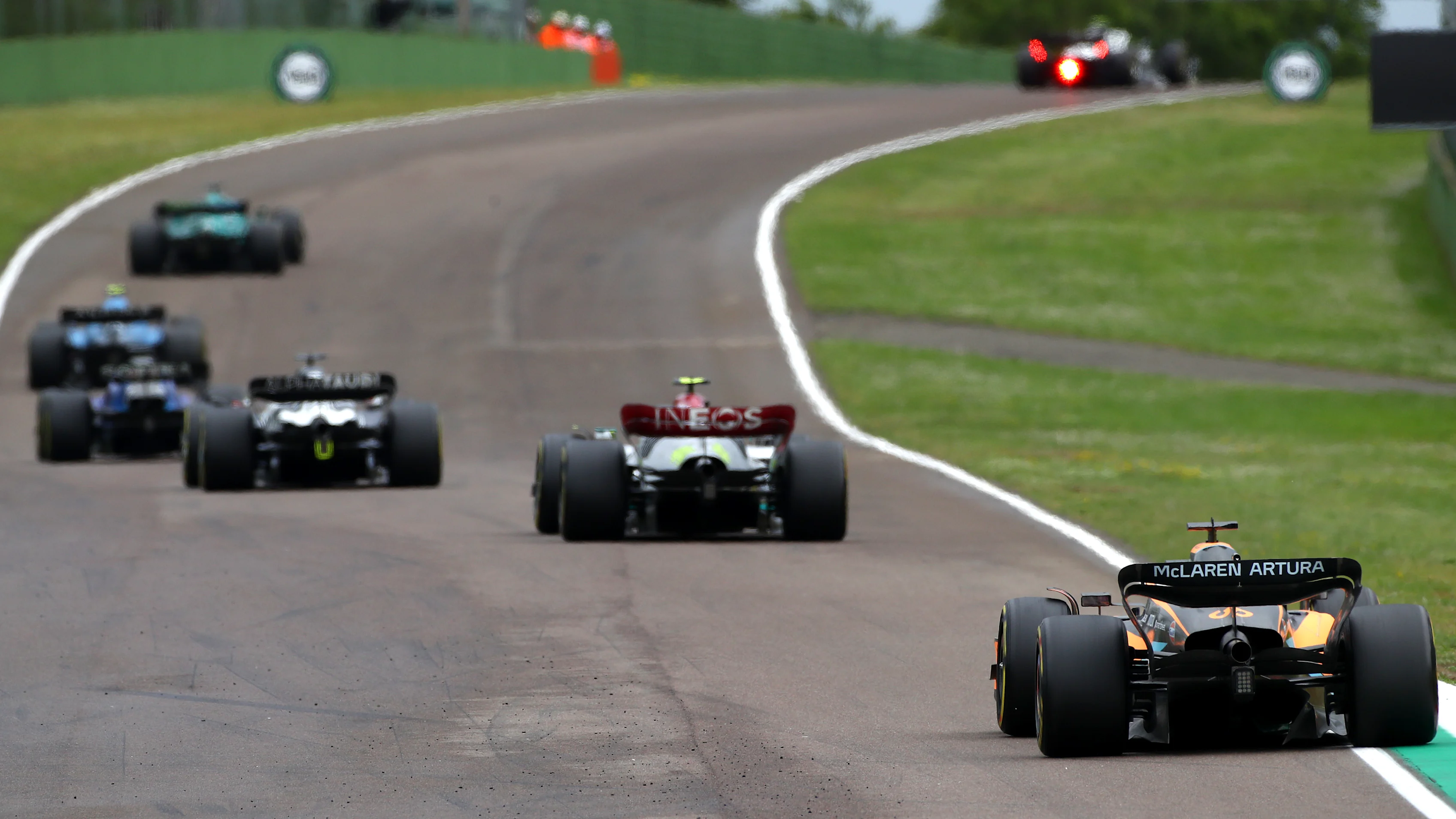 IMOLA, ITALY - APRIL 24: Daniel Ricciardo of Australia driving the (3) McLaren MCL36 Mercedes