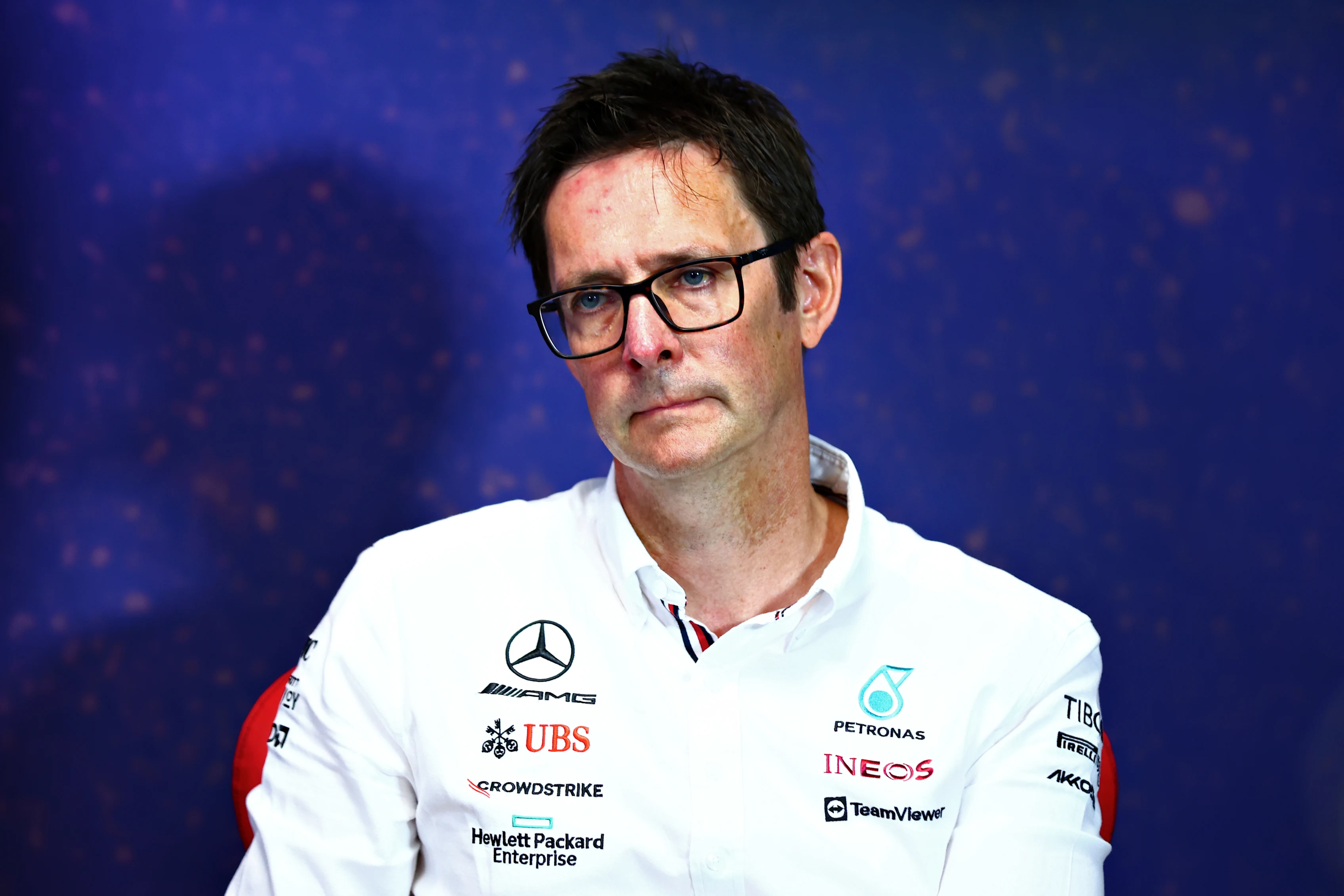 LE CASTELLET, FRANCE - JULY 23: Andrew Shovlin, Trackside Engineering Director for Mercedes looks