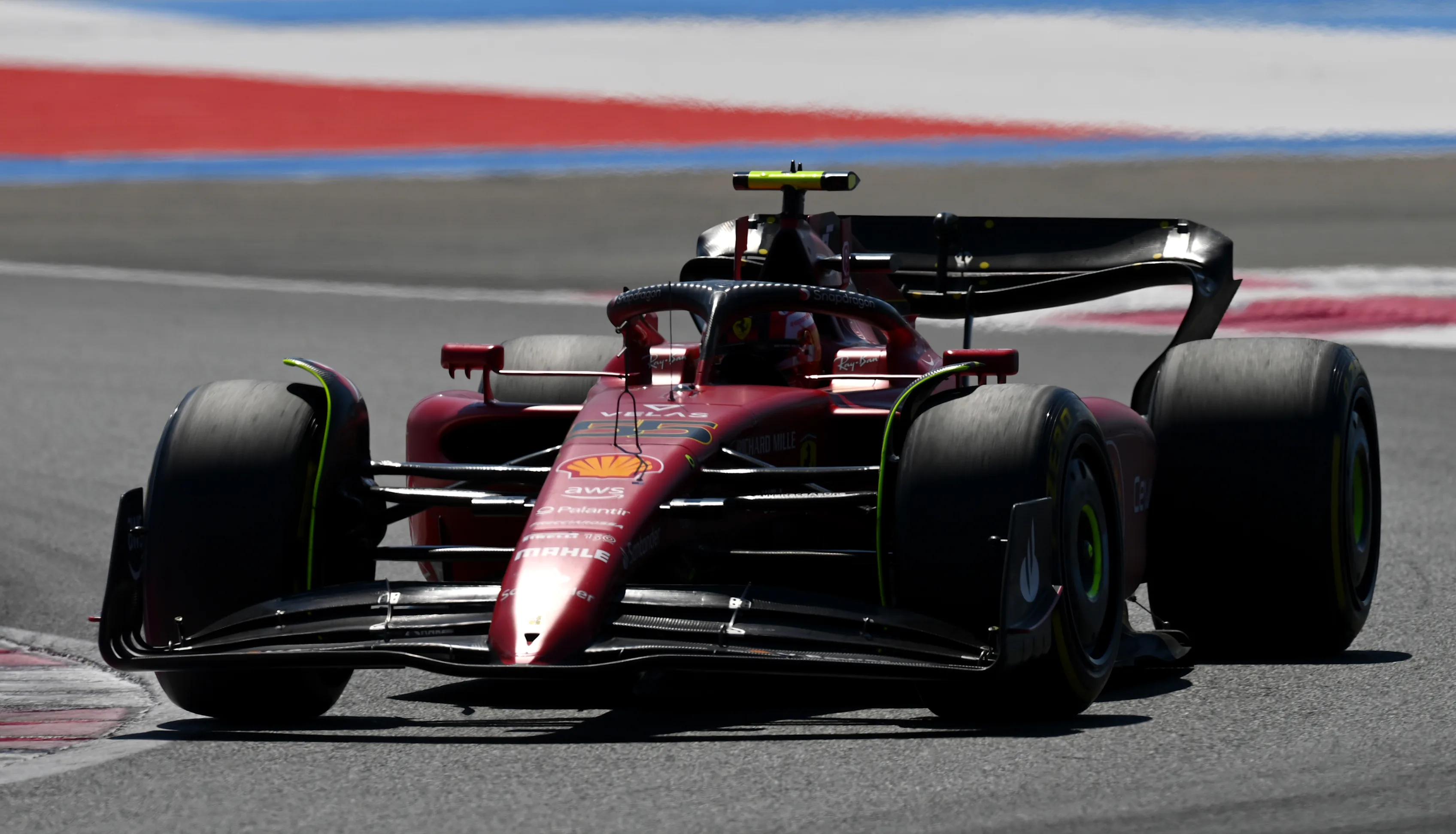 LE CASTELLET, FRANCE - JULY 24: Carlos Sainz of Spain driving (55) the Ferrari F1-75 on track