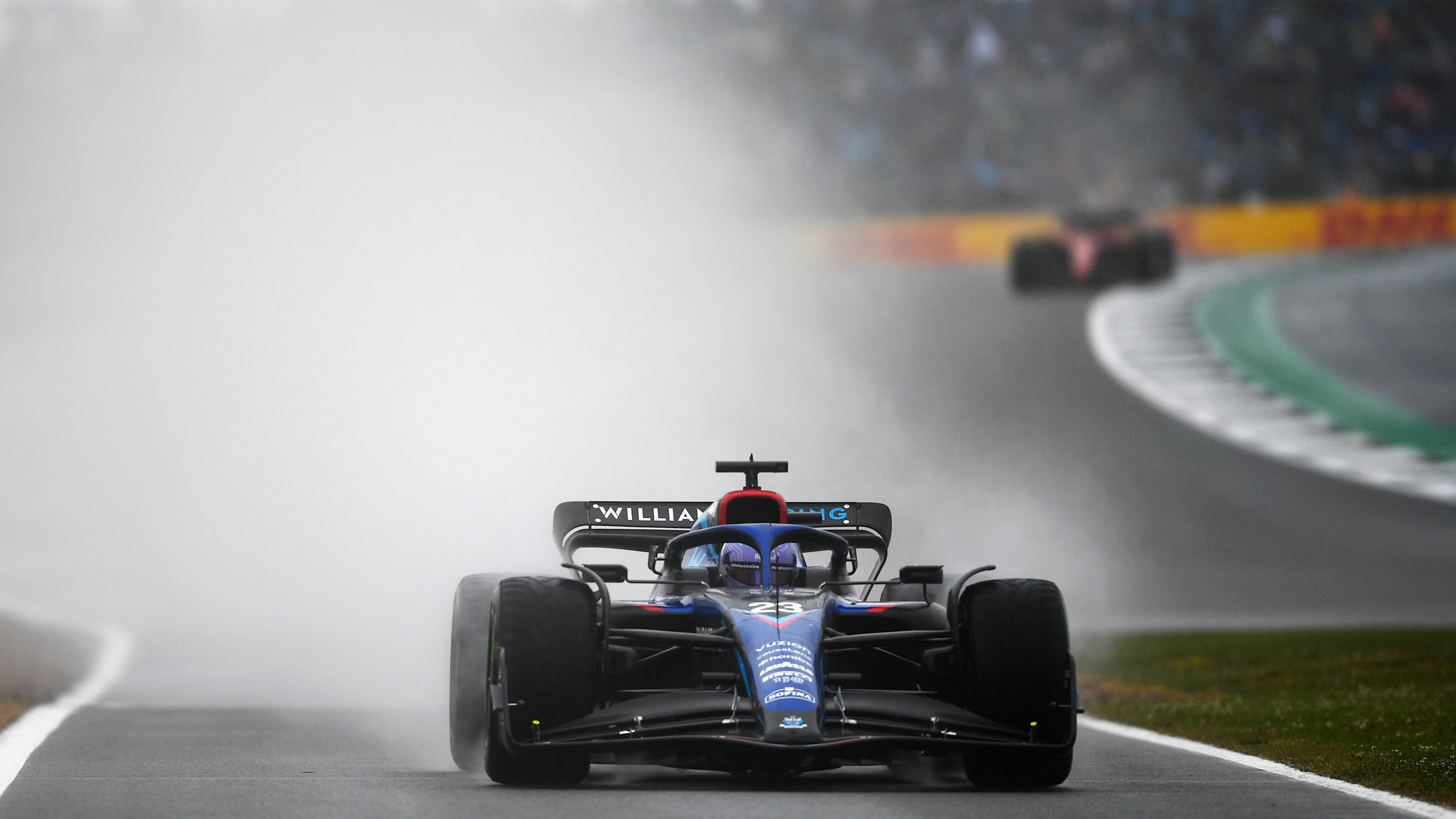 NORTHAMPTON, ENGLAND - JULY 02: Alexander Albon of Thailand driving the (23) Williams FW44 Mercedes
