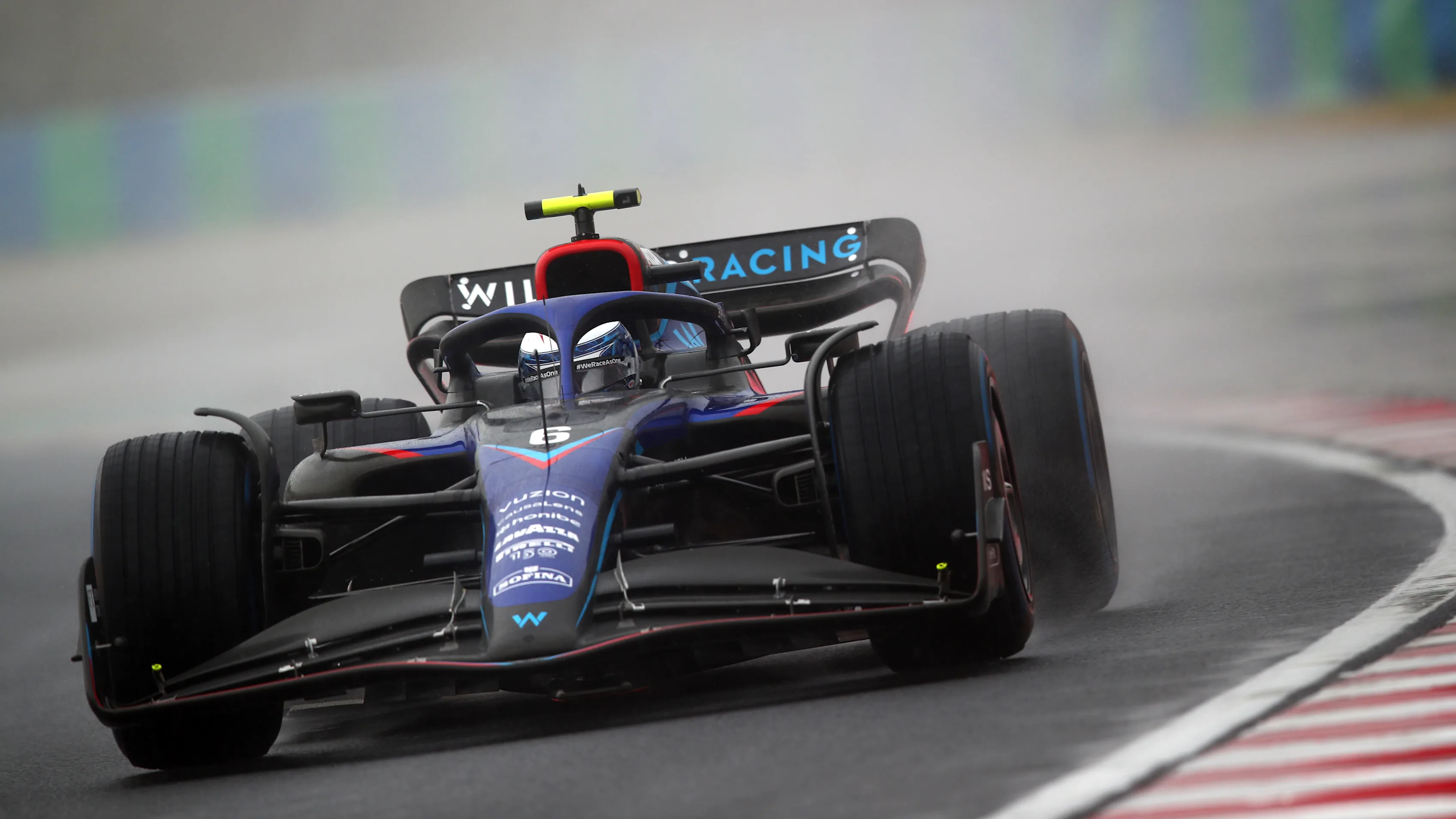 BUDAPEST, HUNGARY - JULY 30: Nicholas Latifi of Canada driving the (6) Williams FW44 Mercedes on