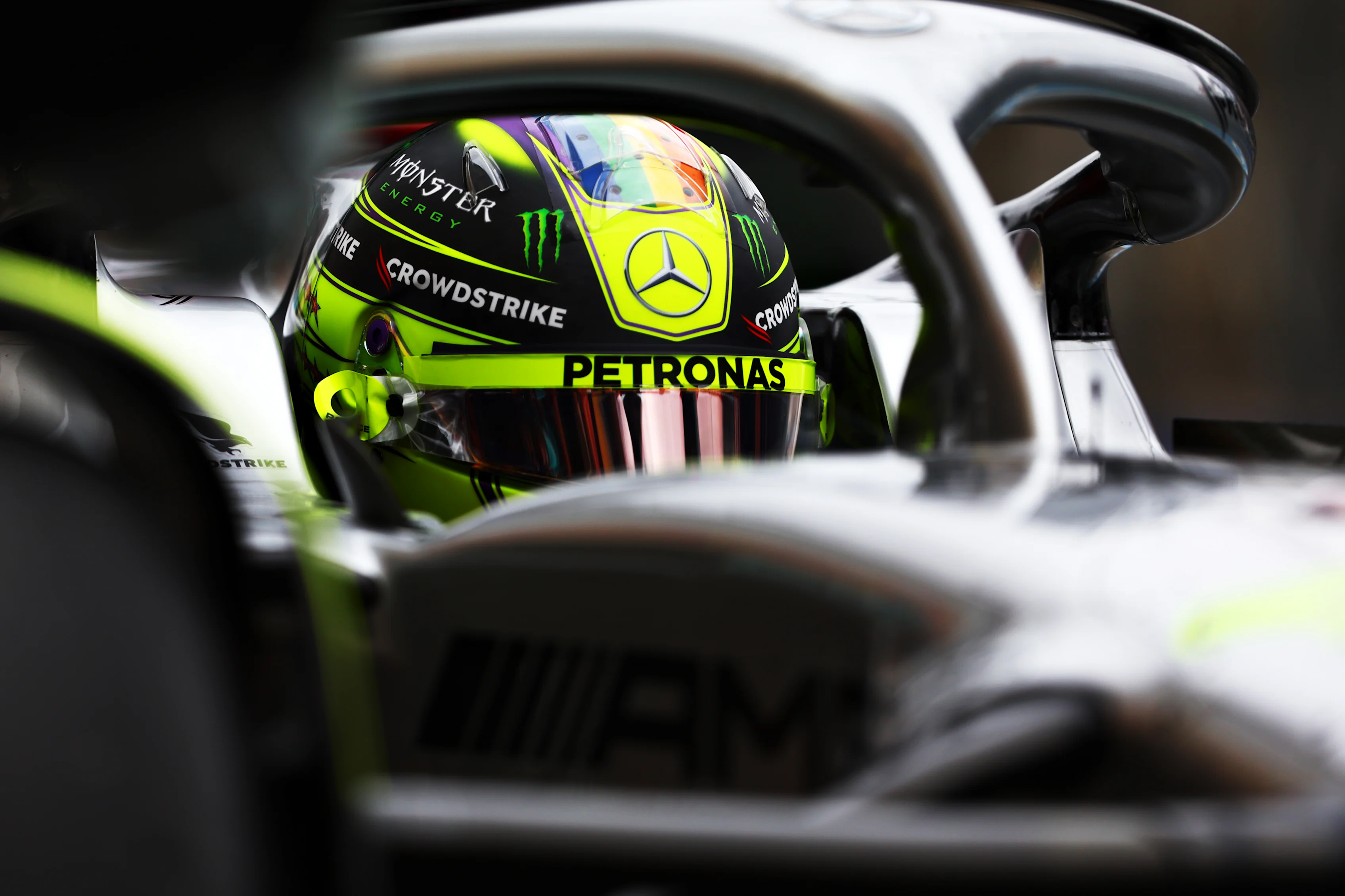 BUDAPEST, HUNGARY - JULY 30: Lewis Hamilton of Great Britain and Mercedes stops in the Pitlane