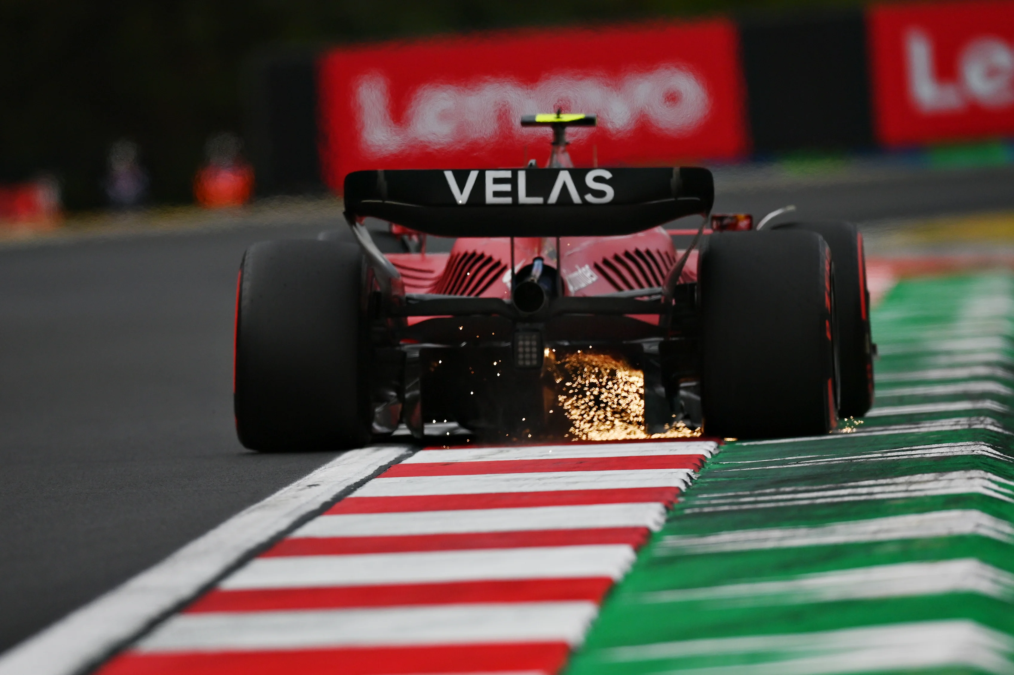 BUDAPEST, HUNGARY - JULY 30: Carlos Sainz of Spain driving (55) the Ferrari F1-75 on track during qualifying ahead of the F1 Grand Prix of Hungary at Hungaroring on July 30, 2022 in Budapest, Hungary. (Photo by Dan Mullan/Getty Images)