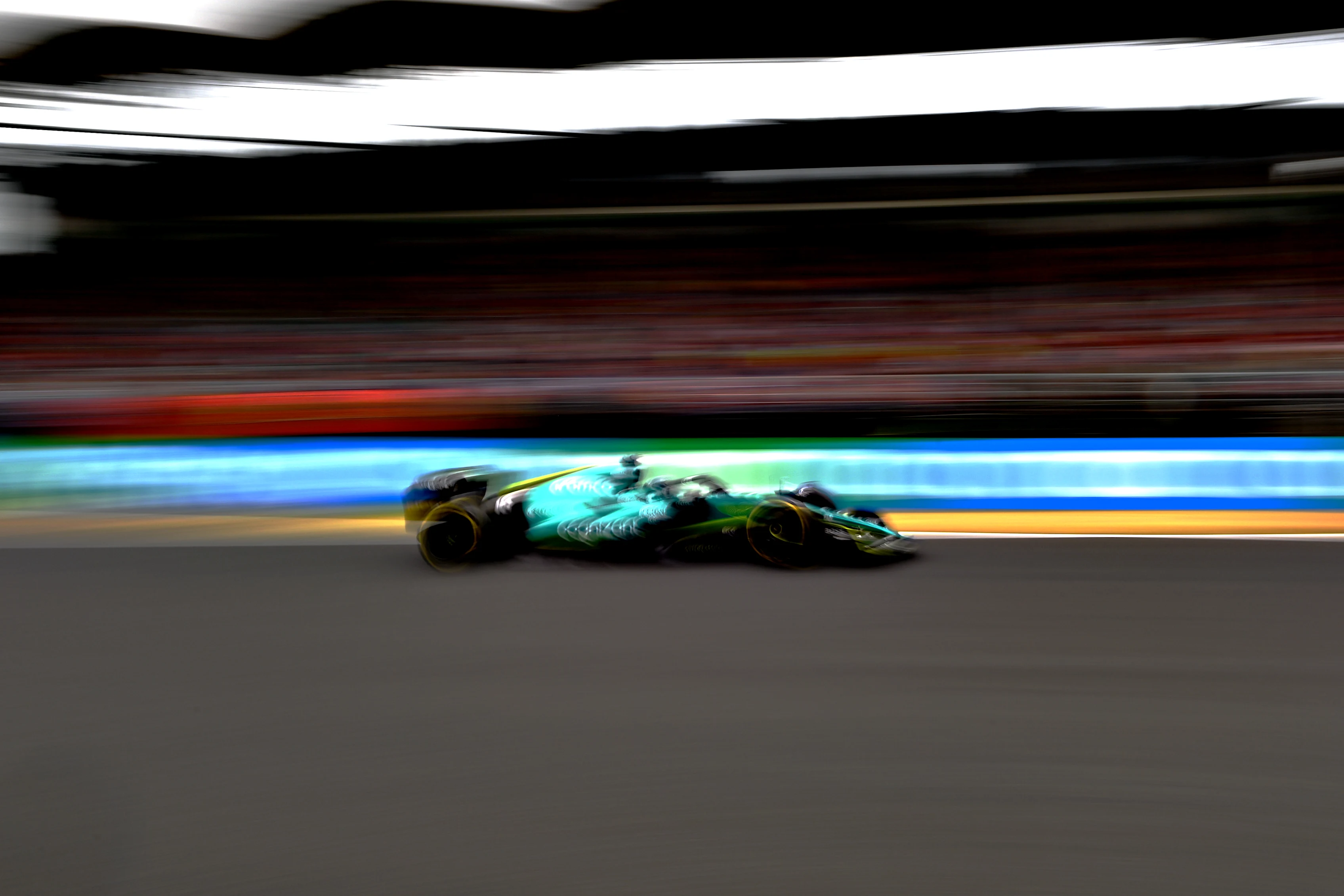BUDAPEST, HUNGARY - JULY 31: Lance Stroll of Canada driving the (18) Aston Martin AMR22 Mercedes on track during the F1 Grand Prix of Hungary at Hungaroring on July 31, 2022 in Budapest, Hungary. (Photo by Dan Mullan/Getty Images)