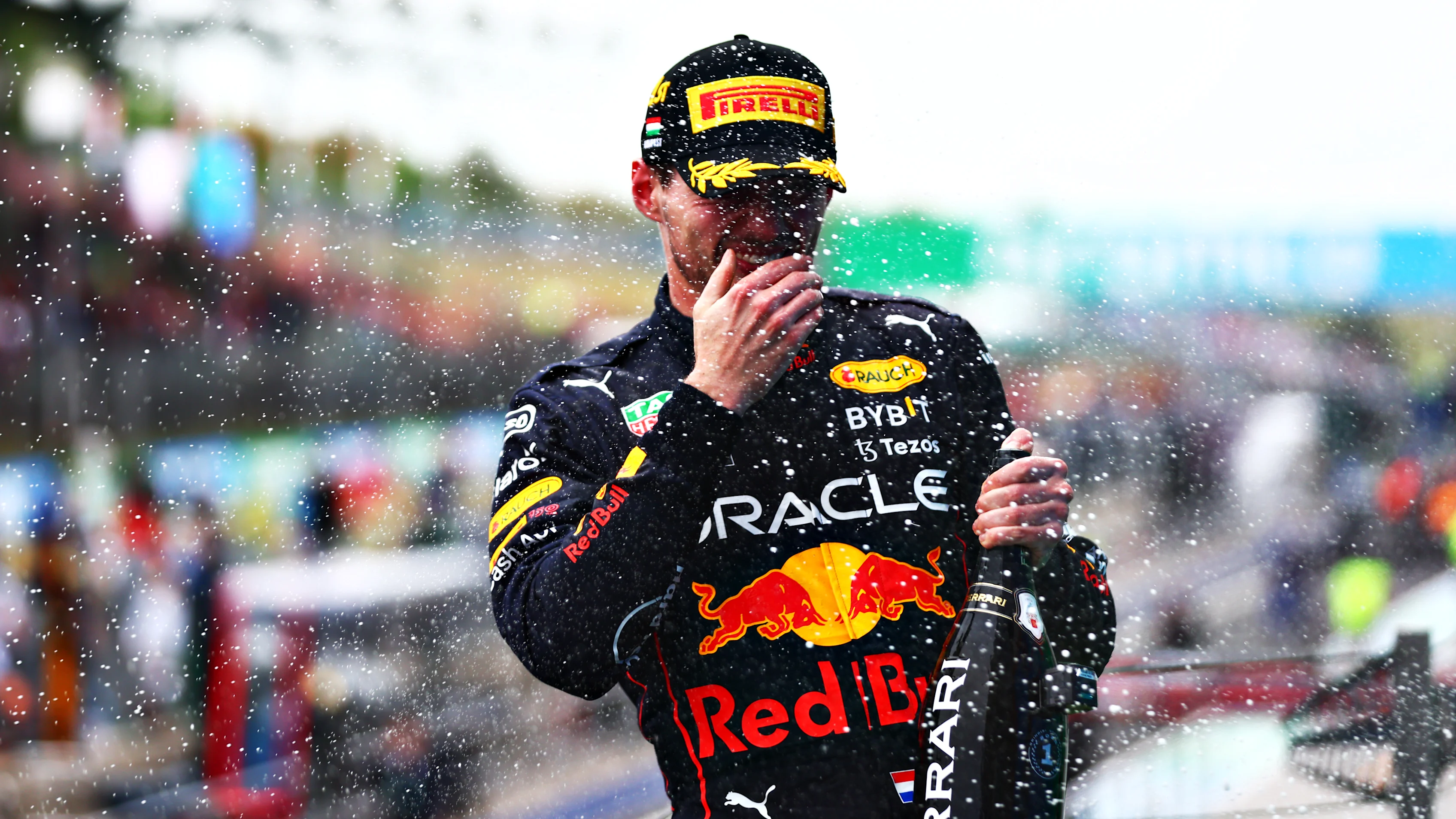 BUDAPEST, HUNGARY - JULY 31: Race winner Max Verstappen of the Netherlands and Oracle Red Bull