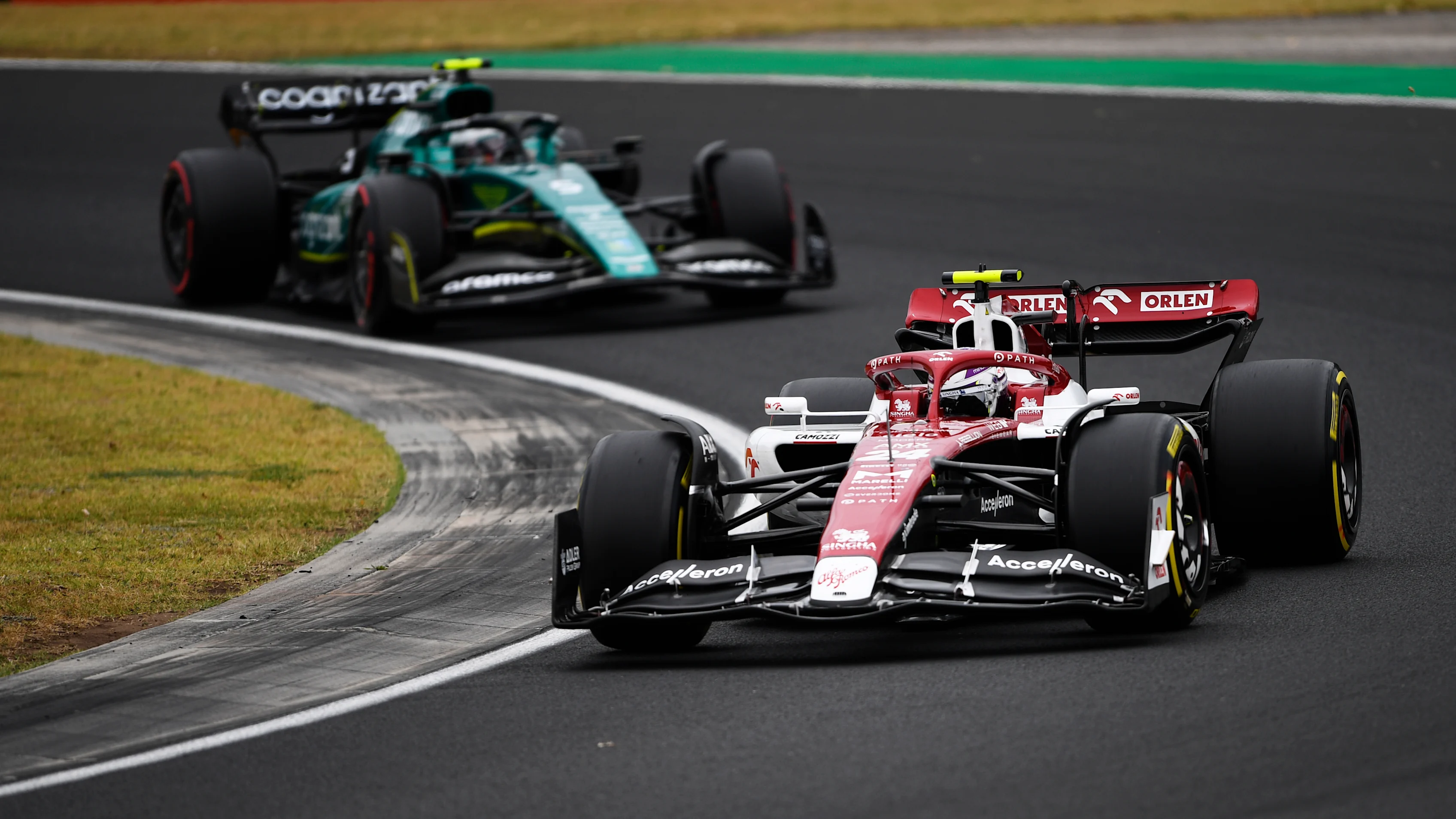 BUDAPEST, HUNGARY - JULY 31: Zhou Guanyu of China driving the (24) Alfa Romeo F1 C42 Ferrari on