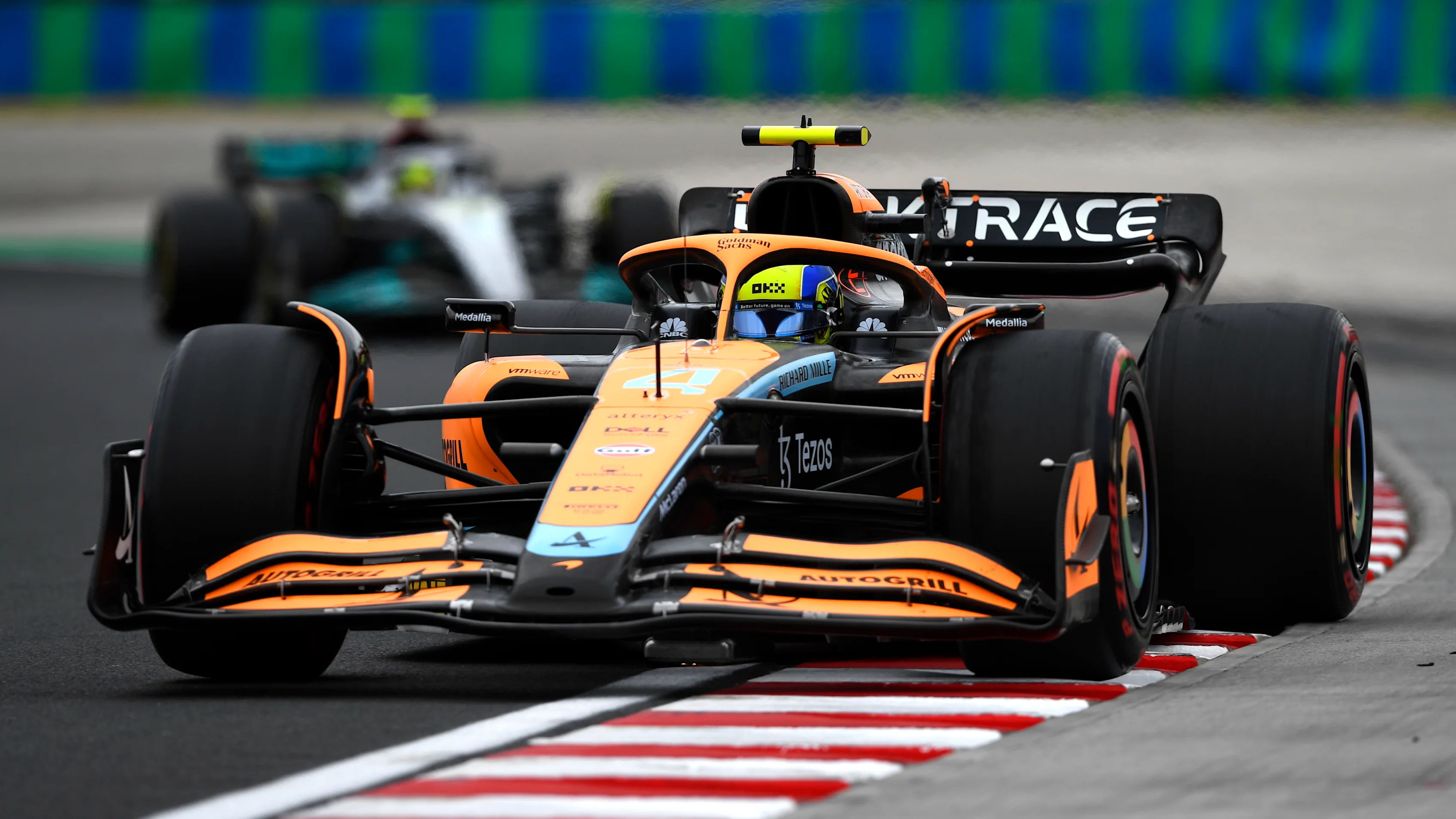 BUDAPEST, HUNGARY - JULY 31: Lando Norris of Great Britain driving the (4) McLaren MCL36 Mercedes