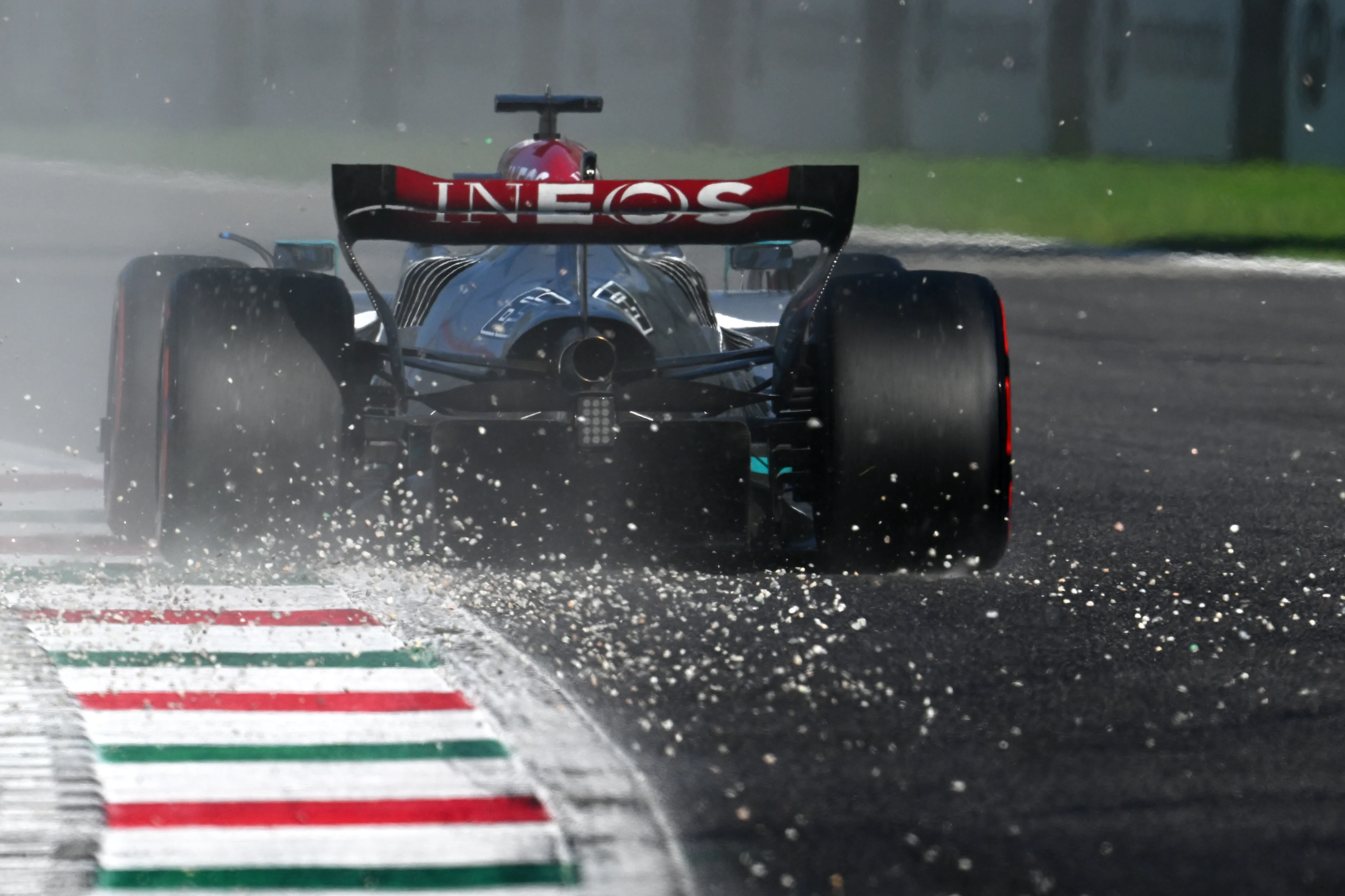 MONZA, ITALY - SEPTEMBER 10: George Russell of Great Britain driving the (63) Mercedes AMG Petronas