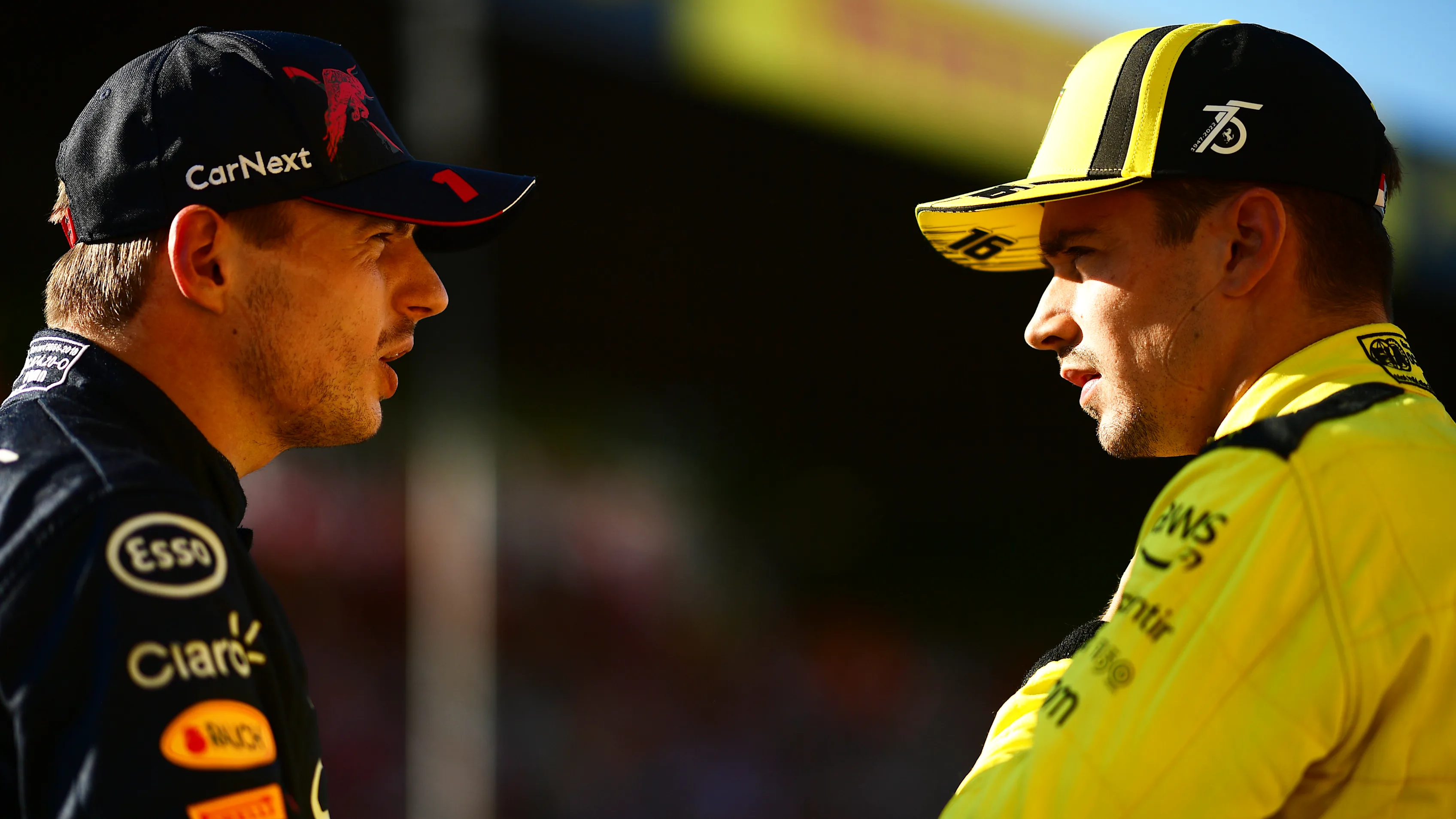 MONZA, ITALY - SEPTEMBER 10: Pole position qualifier Charles Leclerc of Monaco and Ferrari talks