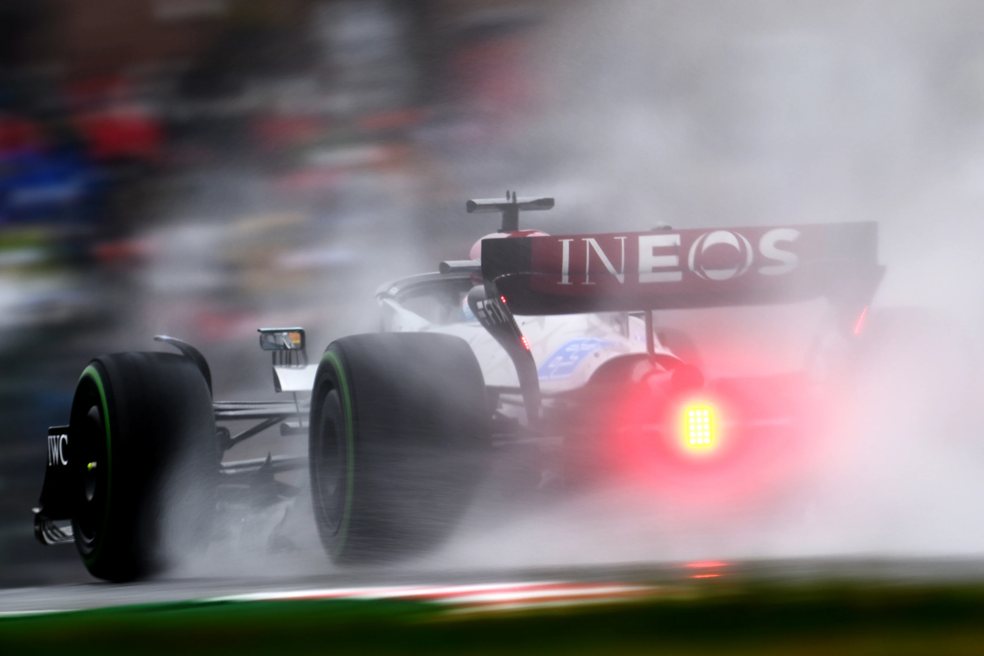 SUZUKA, JAPAN - OCTOBER 07: George Russell of Great Britain driving the (63) Mercedes AMG Petronas