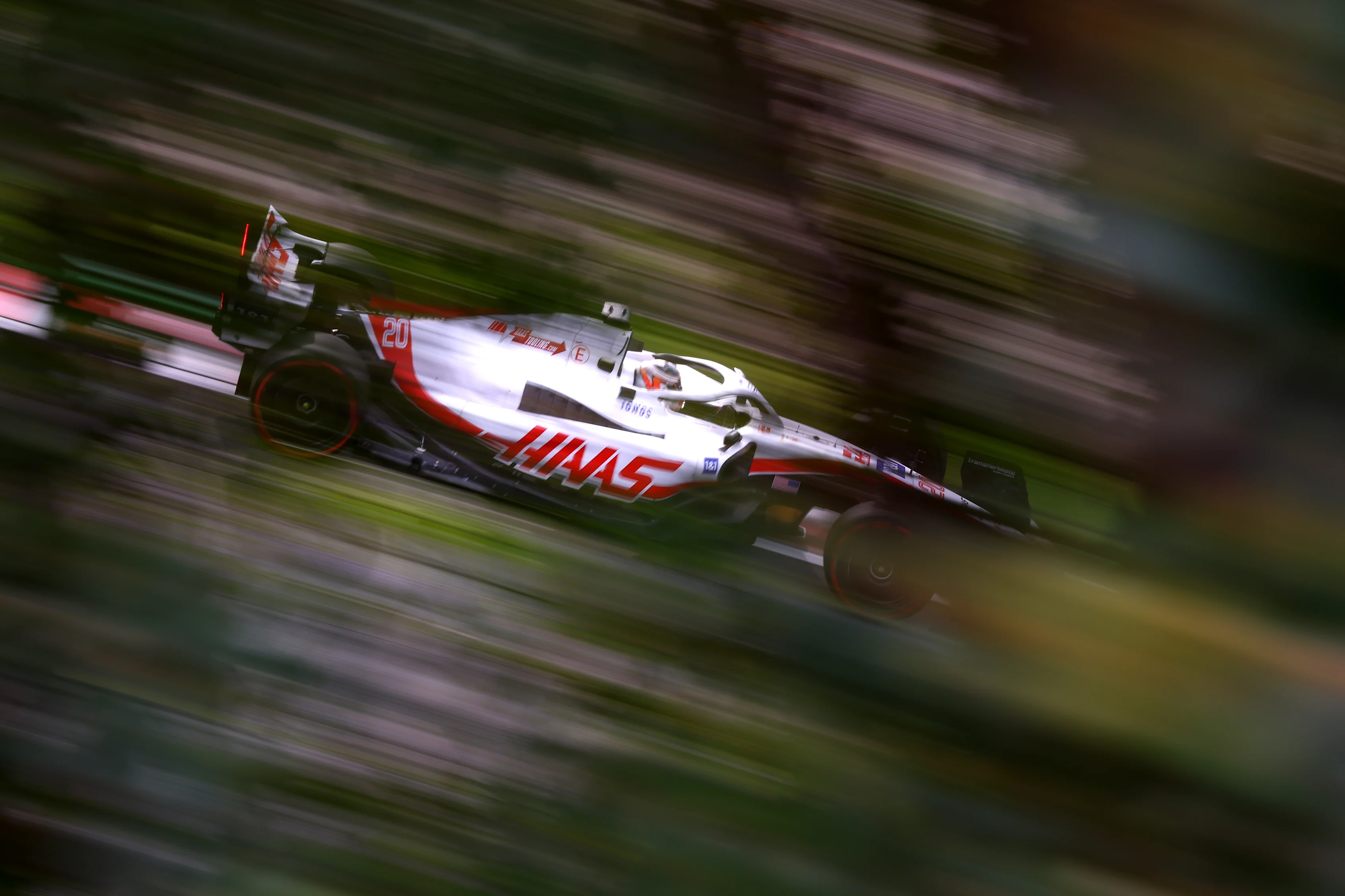SUZUKA, JAPAN - OCTOBER 08: Kevin Magnussen of Denmark driving the (20) Haas F1 VF-22 Ferrari on
