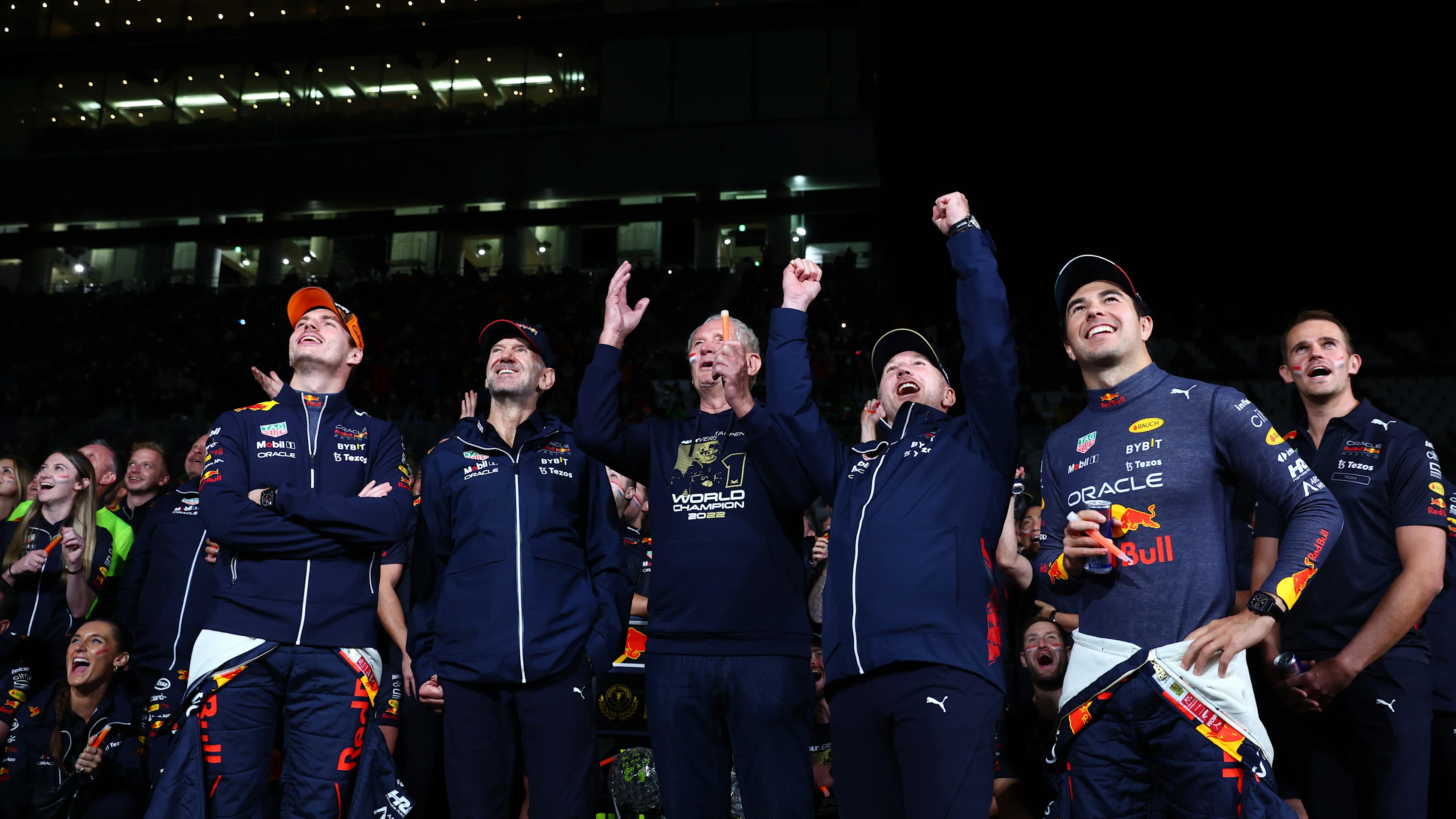 SUZUKA, JAPAN - OCTOBER 09: Race winner and 2022 F1 World Drivers Champion Max Verstappen of